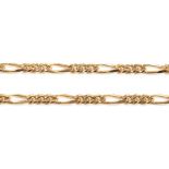 9CT GOLD FIGARO CHAIN LINK NECKLACE