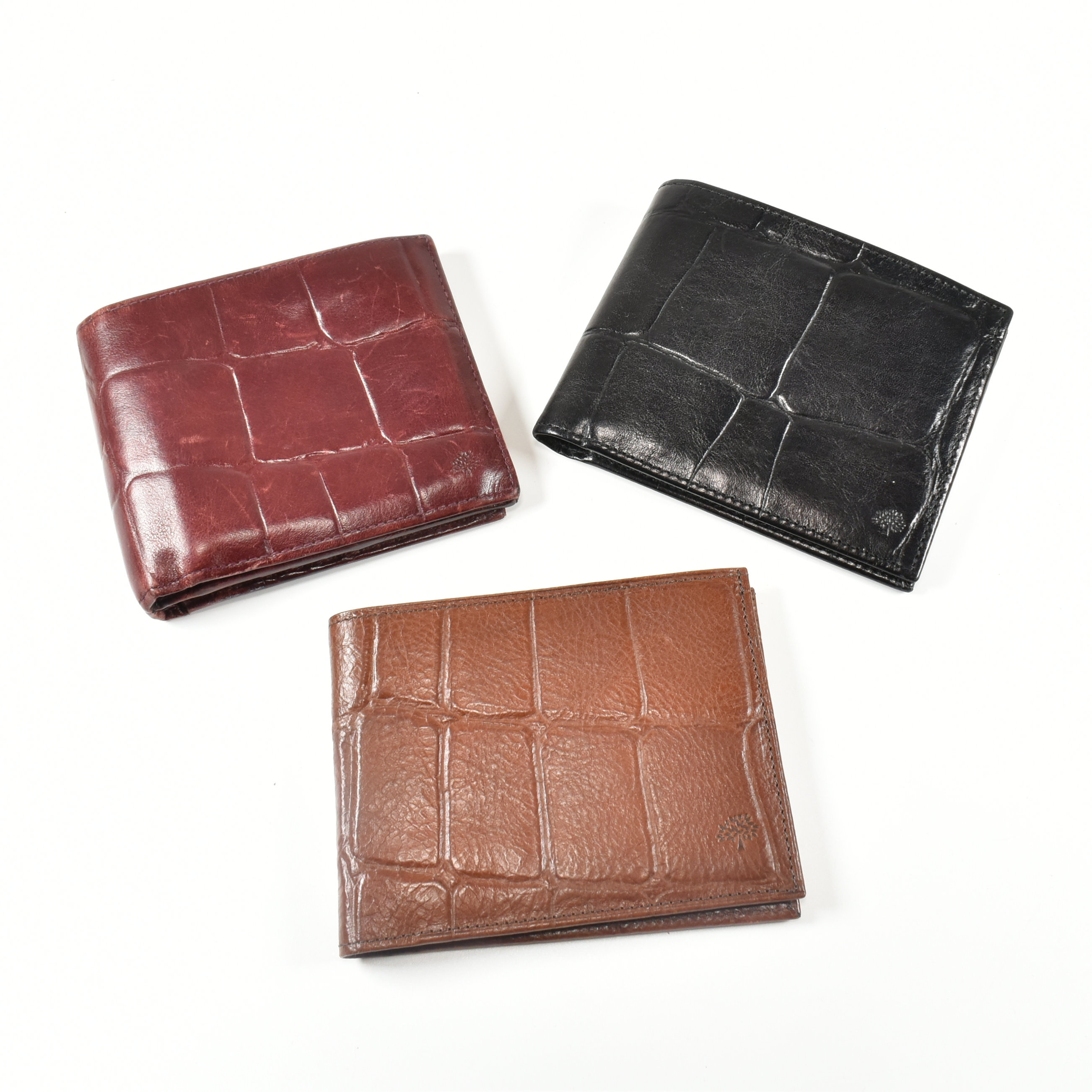 THREE MULBERRY CARD WALLETS