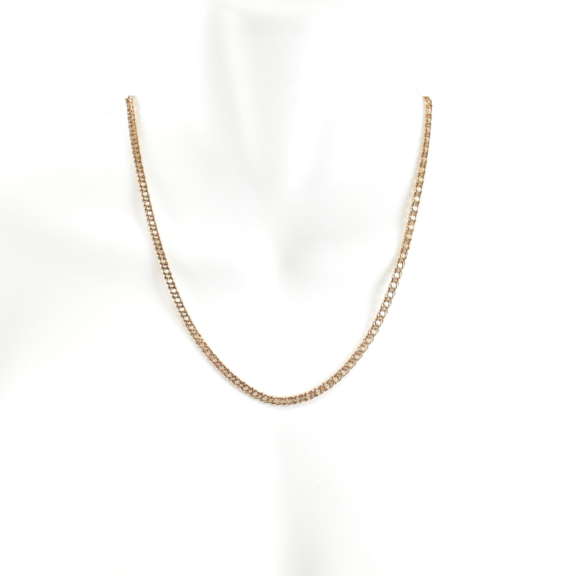 ITALIAN 9CT GOLD DOUBLE CURB LINK FANCY CHAIN NECKLACE - Image 2 of 5