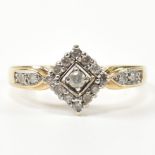 HALLMARKED 9CT GOLD & DIAMOND CLUSTER RING