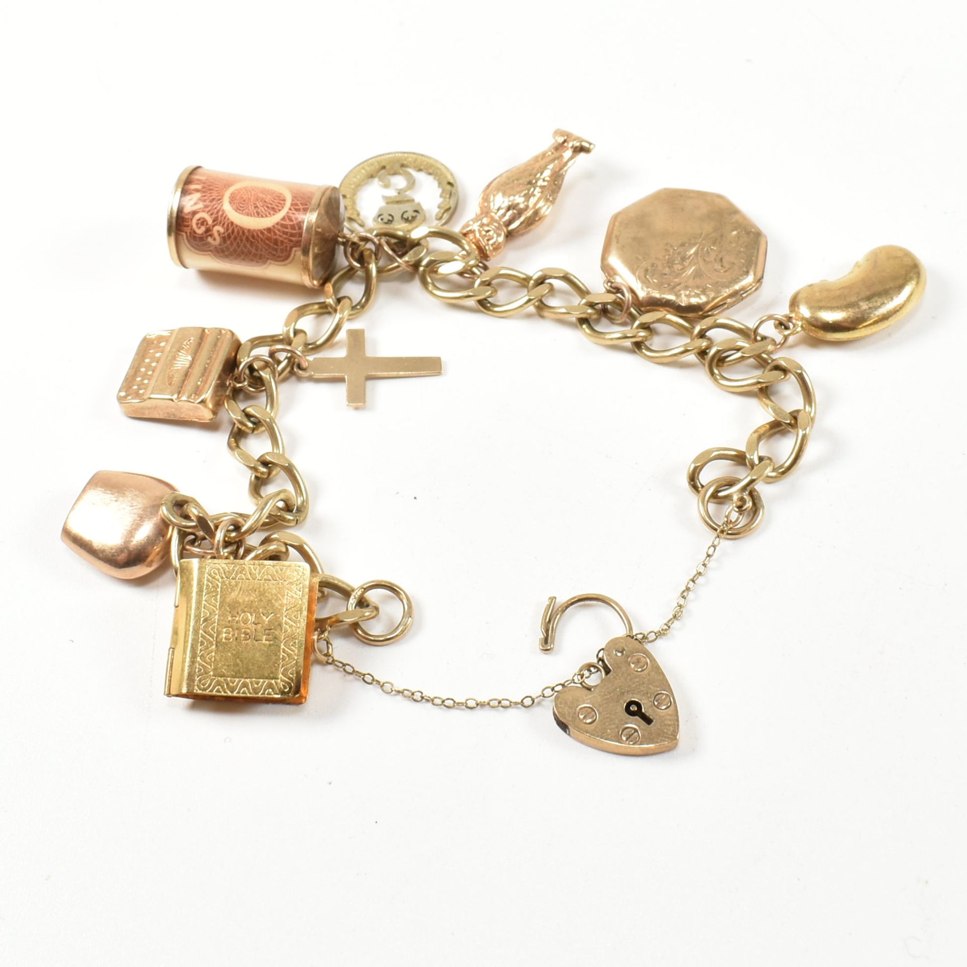 HALLMARKED 9CT GOLD CHARM BRACELET - Image 2 of 9