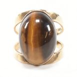 HALLMARKED 9CT GOLD & TIGER'S EYE RING