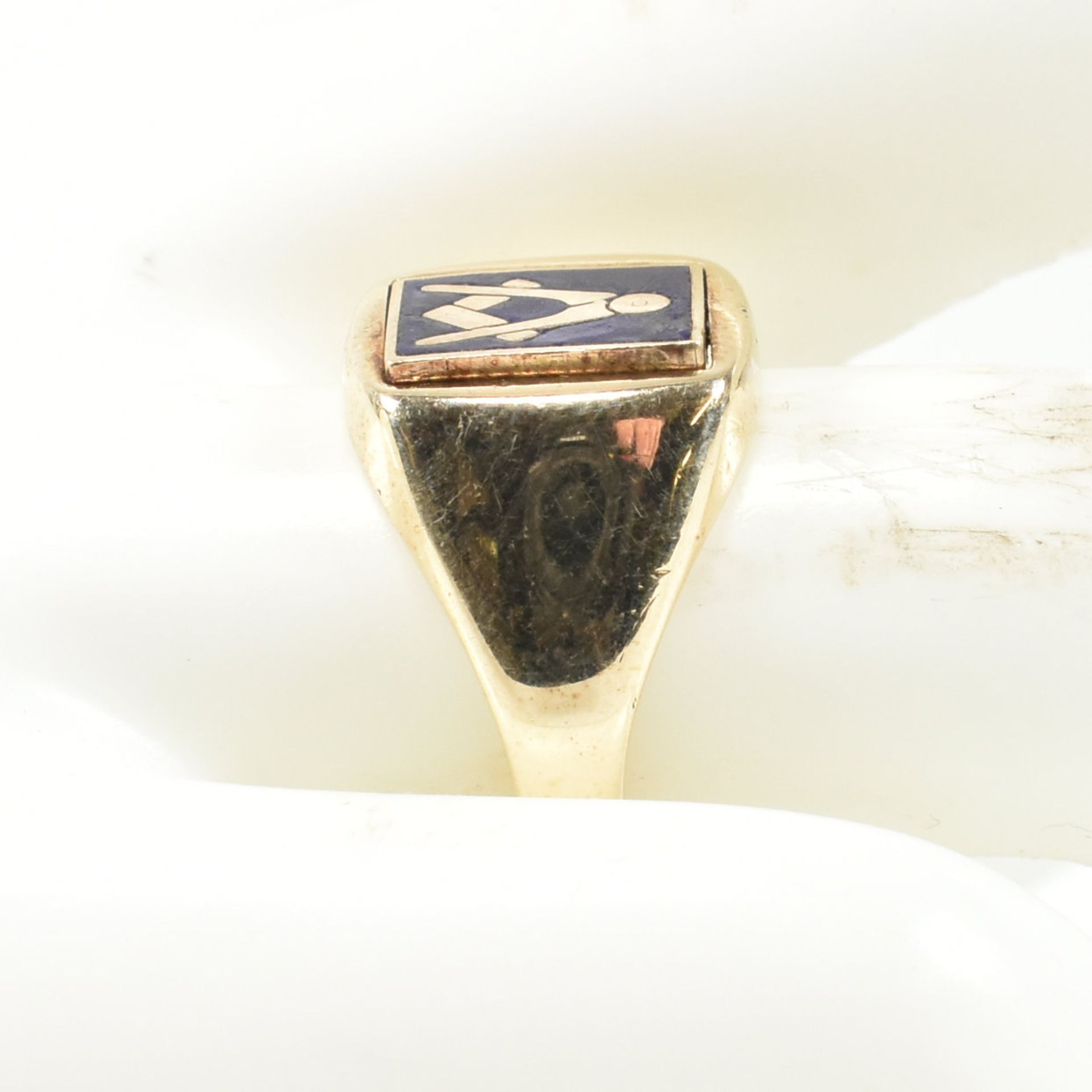 HALLMARKED 9CT GOLD MASONIC REVERSIBLE SWIVEL SIGNET RING - Bild 10 aus 10