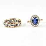 TWO 9CT GOLD & GEM SET RINGS