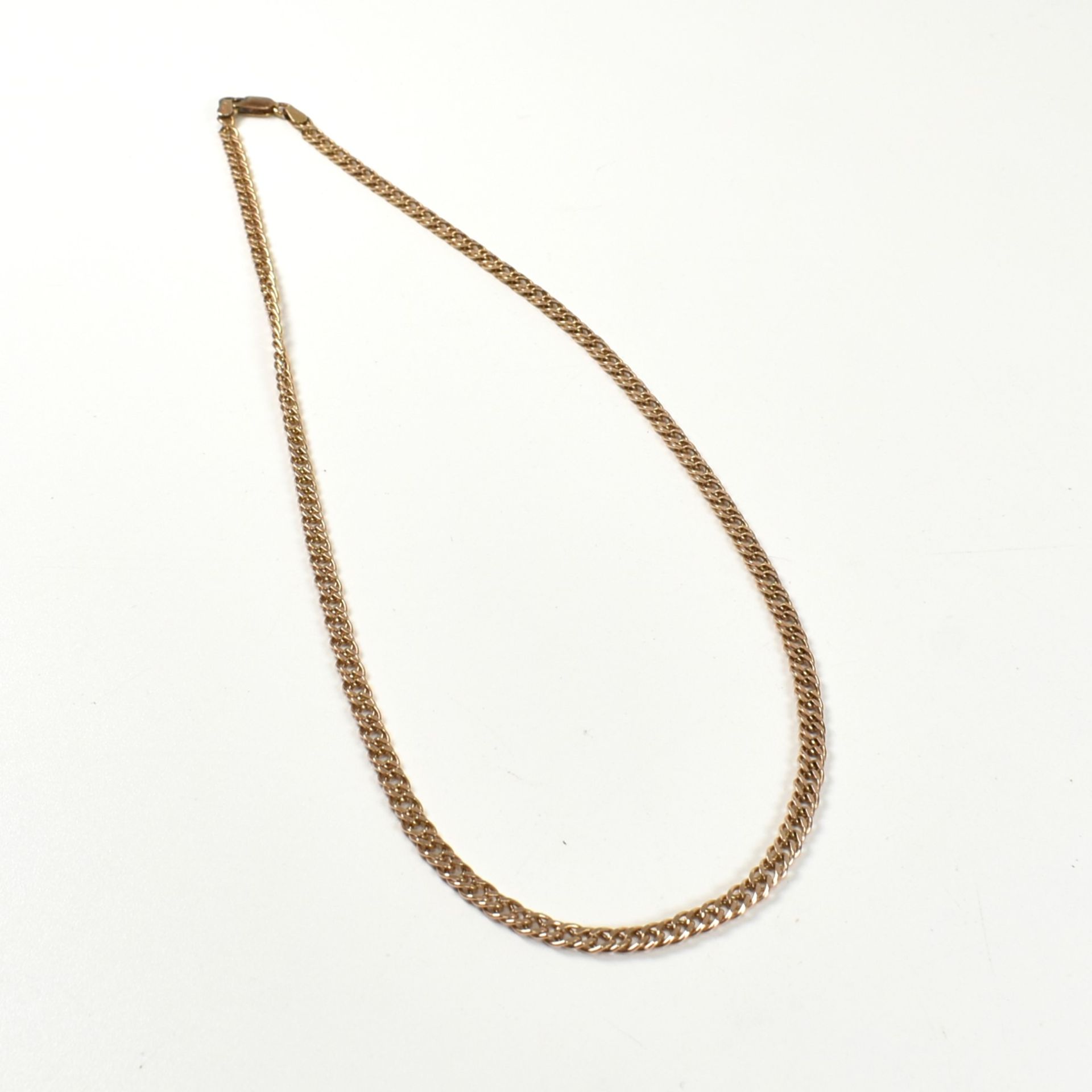 ITALIAN 9CT GOLD DOUBLE CURB LINK FANCY CHAIN NECKLACE - Image 3 of 5