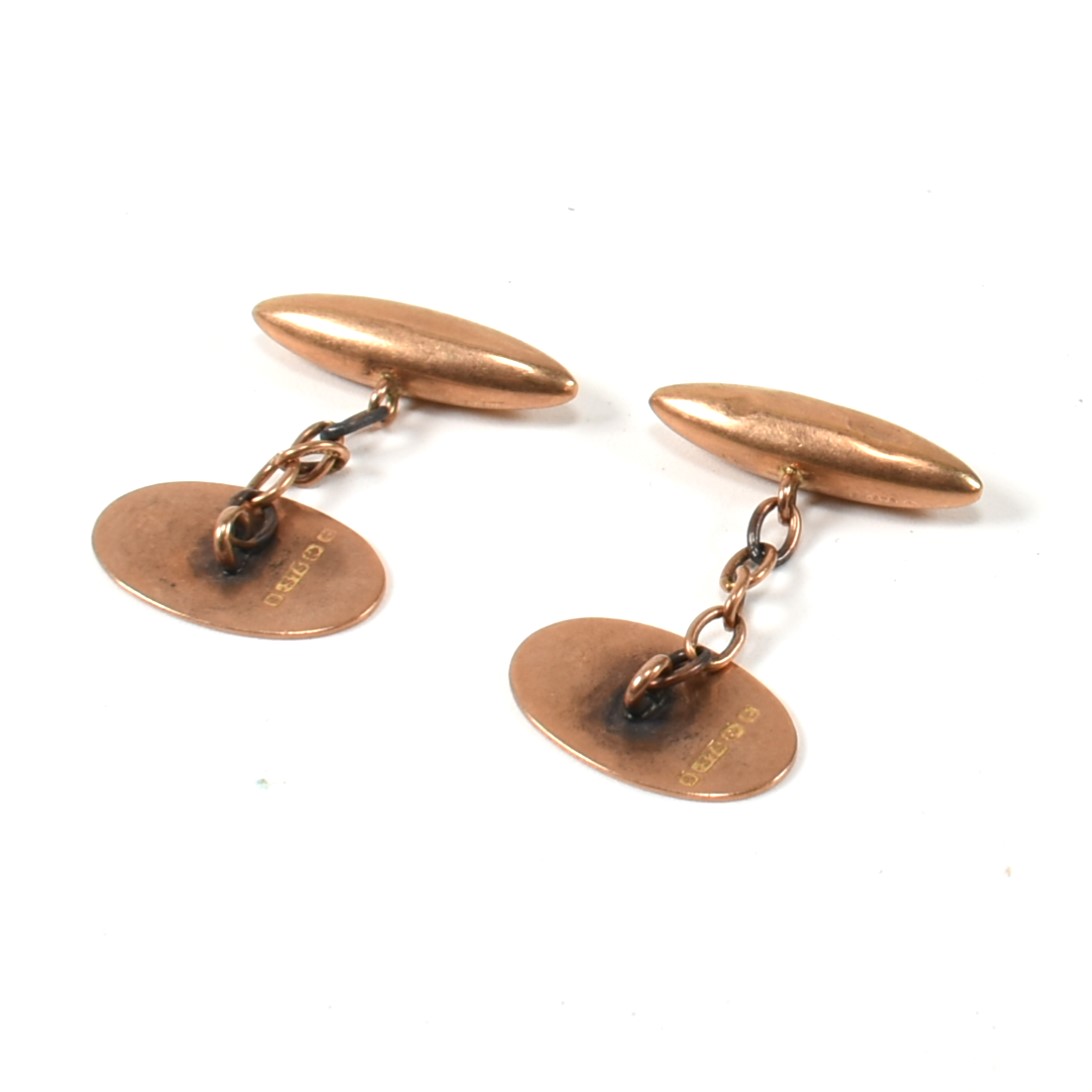 GEORGE V HALLMARKED 9CT GOLD CUFFLINKS - Image 2 of 3