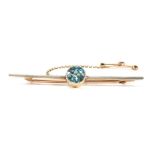 15CT GOLD & ZIRCON BROOCH PIN