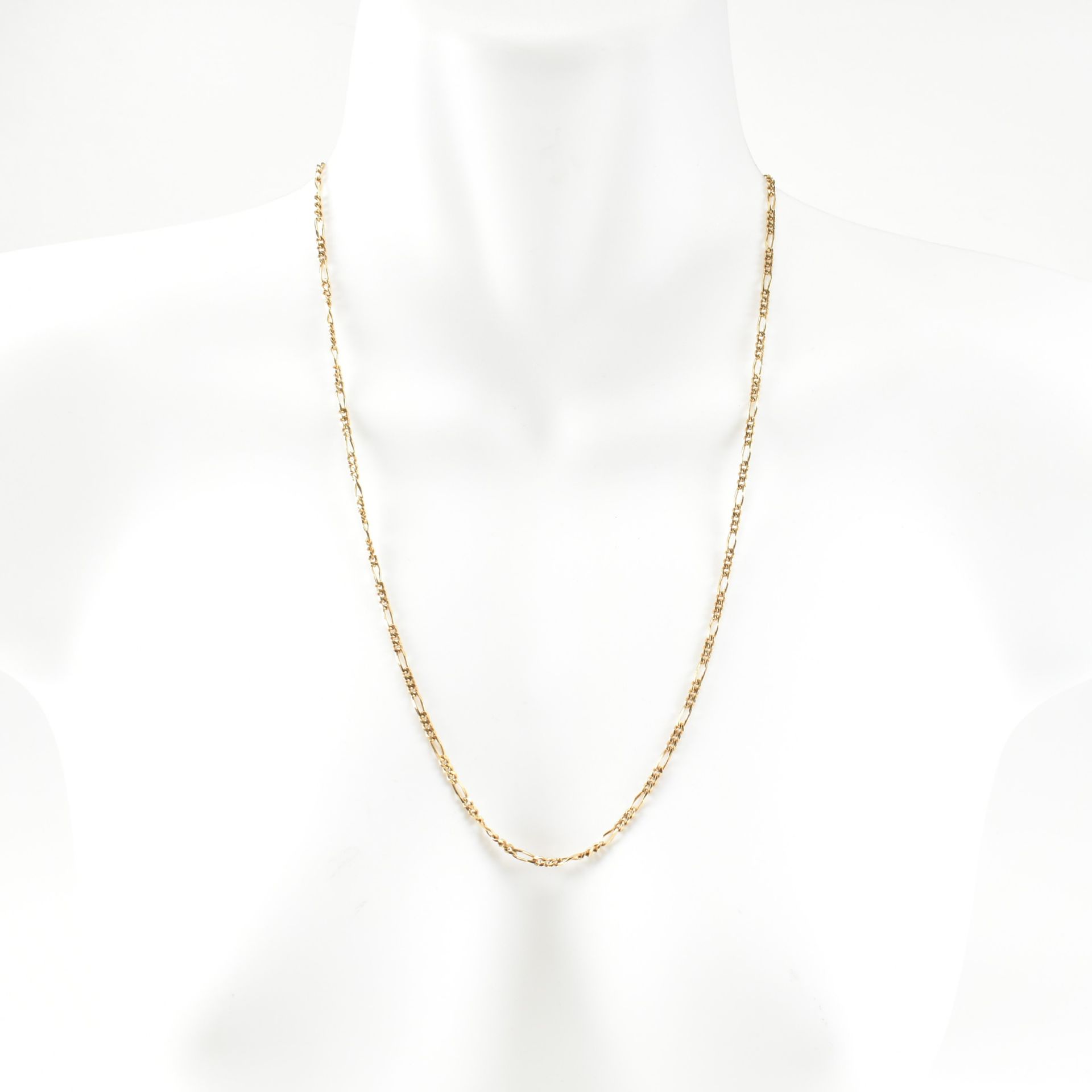 9CT GOLD FIGARO CHAIN LINK NECKLACE - Image 3 of 6