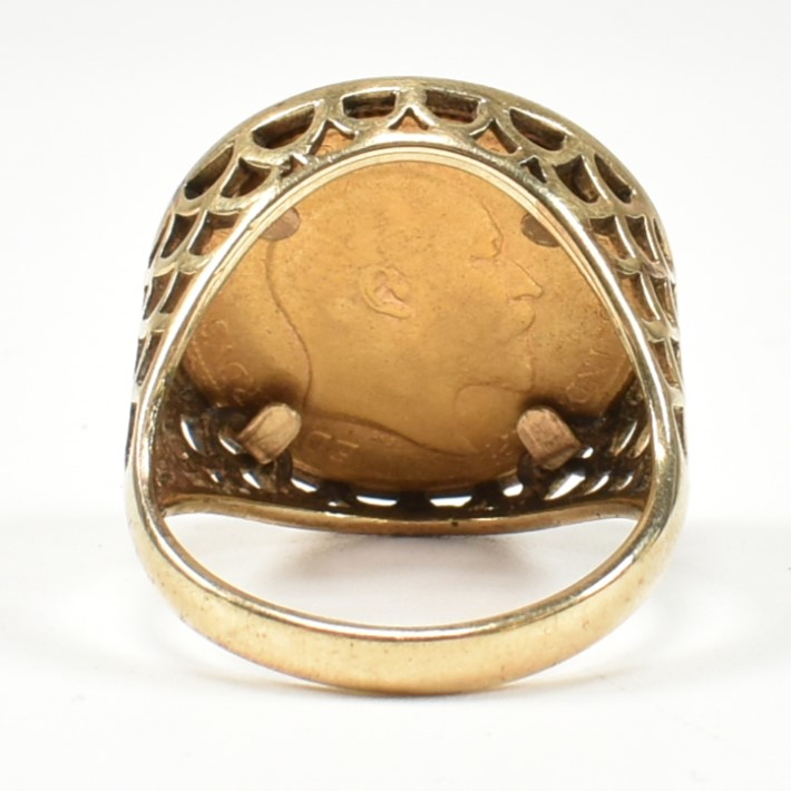 HALLMARKED 9CT GOLD MOUNTED HALF SOVEREIGN RING - Image 2 of 7