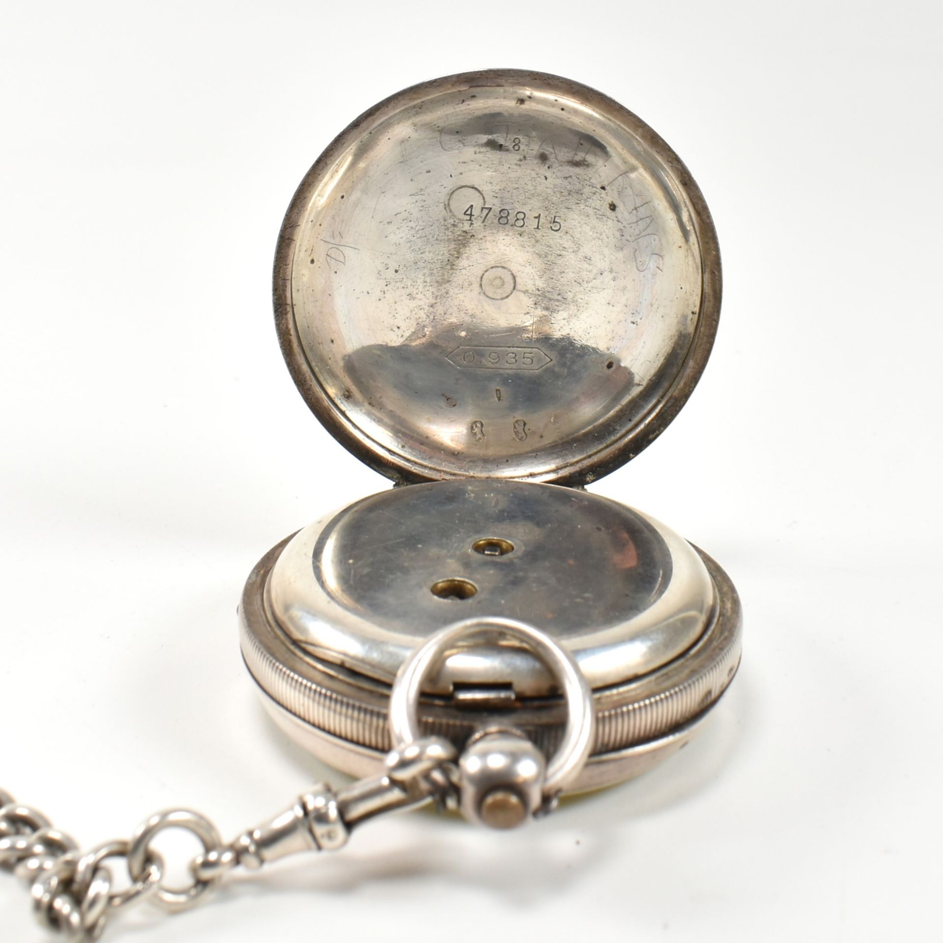 J.G. GRAVES POCKET WATCH ON SILVER ALBERT CHAIN & WALTHAM POCKET WATCH - Image 5 of 7