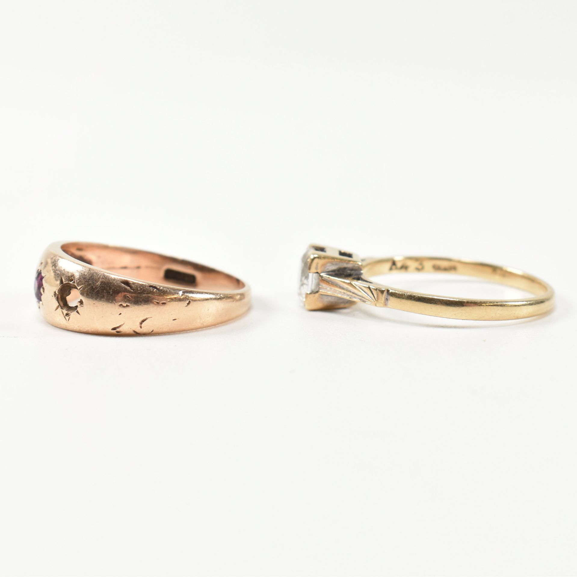 TWO HALLMARKED 9CT GOLD & GEM SET RINGS - Image 4 of 12
