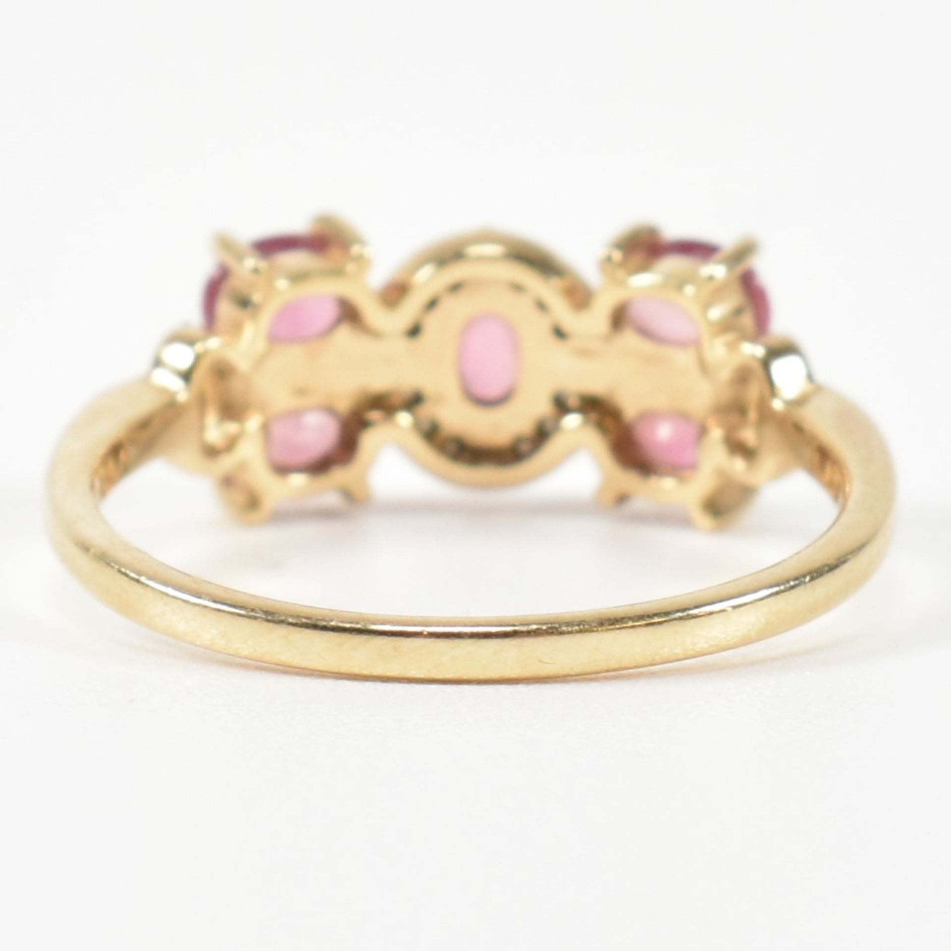 HALLMARKED 9CT GOLD PINK SAPPHIRE & DIAMOND RING - Image 5 of 8