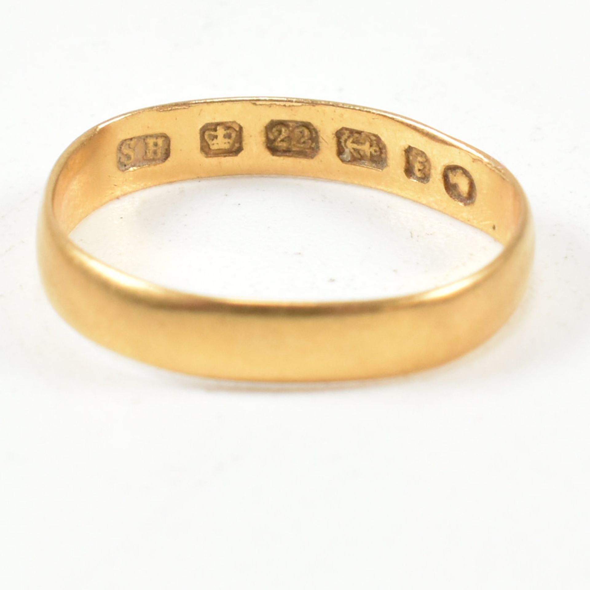 VICTORIAN HALLMARKED 22CT GOLD BAND RING & HALLMARKED 14CT GOLD & SEED PEARL HEART RING - Bild 5 aus 7