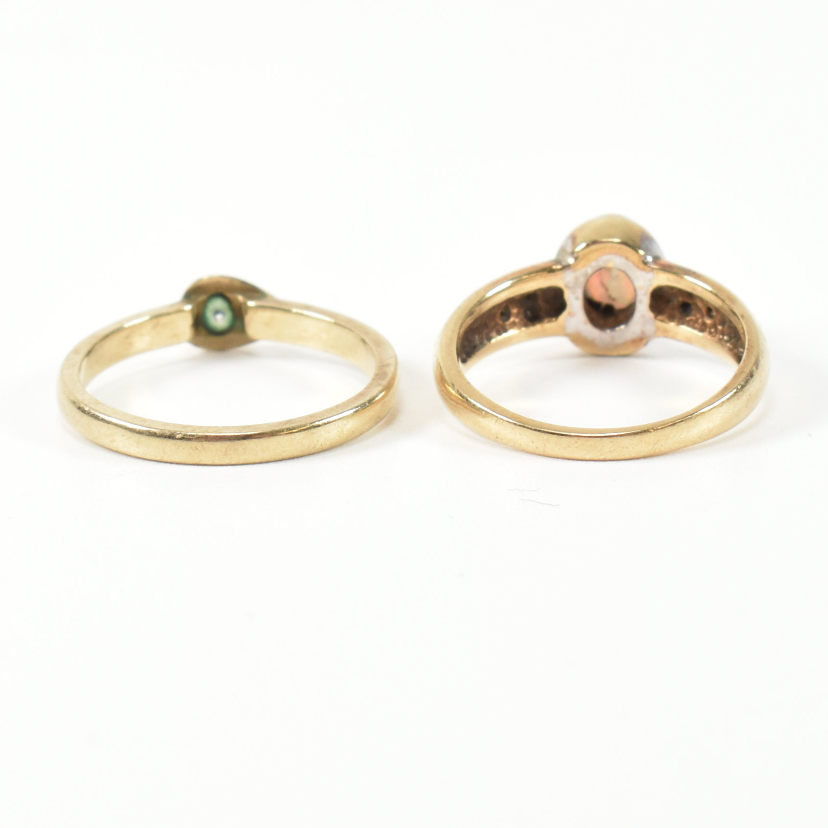 TWO HALLMARKED 9CT GOLD DIAMOND & OPAL RINGS - Image 5 of 9