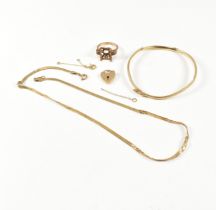 COLLECTION OF 9CT GOLD JEWELLERY COMPONENTS
