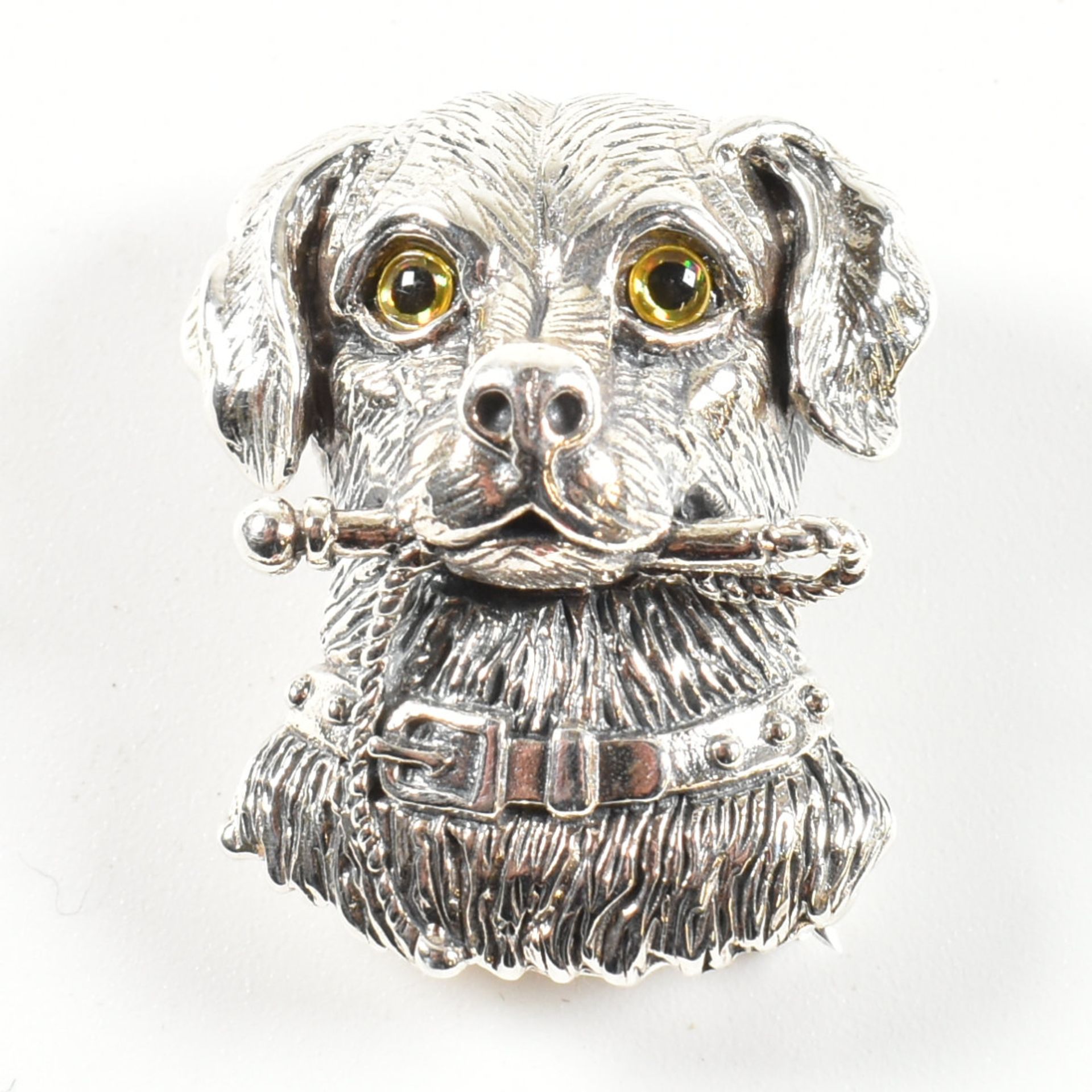 SILVER DOG NOVELTY BROOCH PIN PENDANT