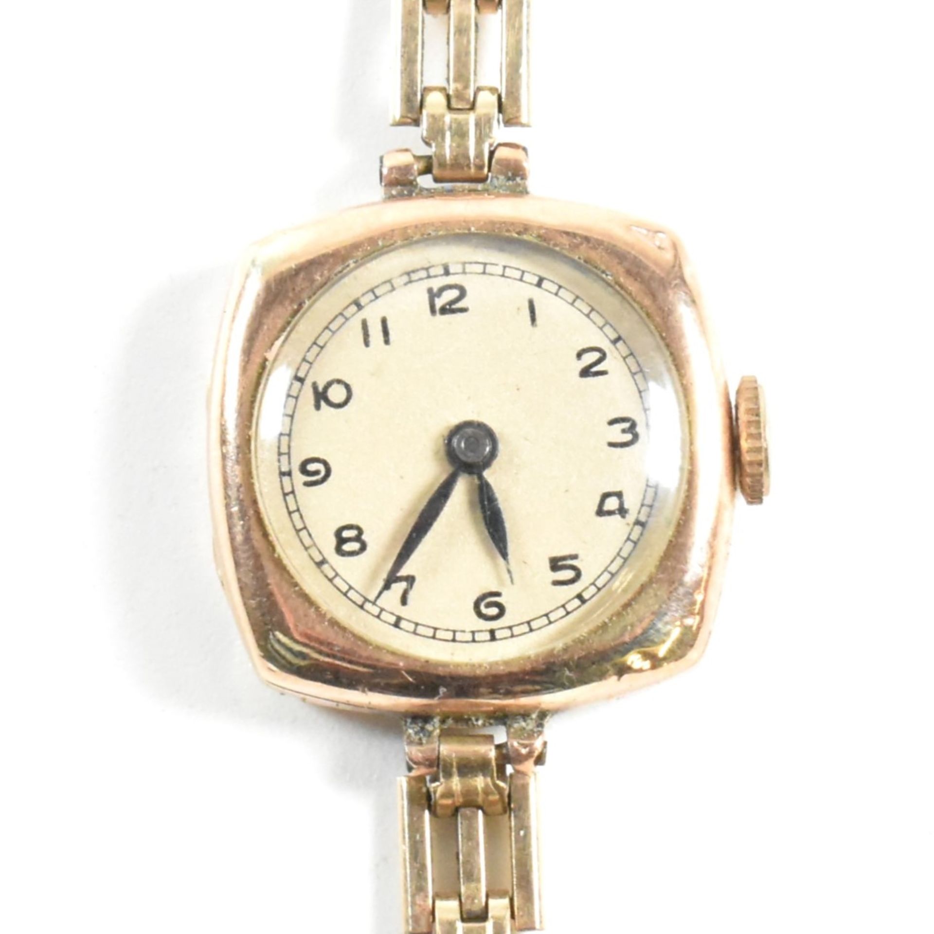 9CT GOLD DRESS WATCH WITH ROLLED GOLD STRAP