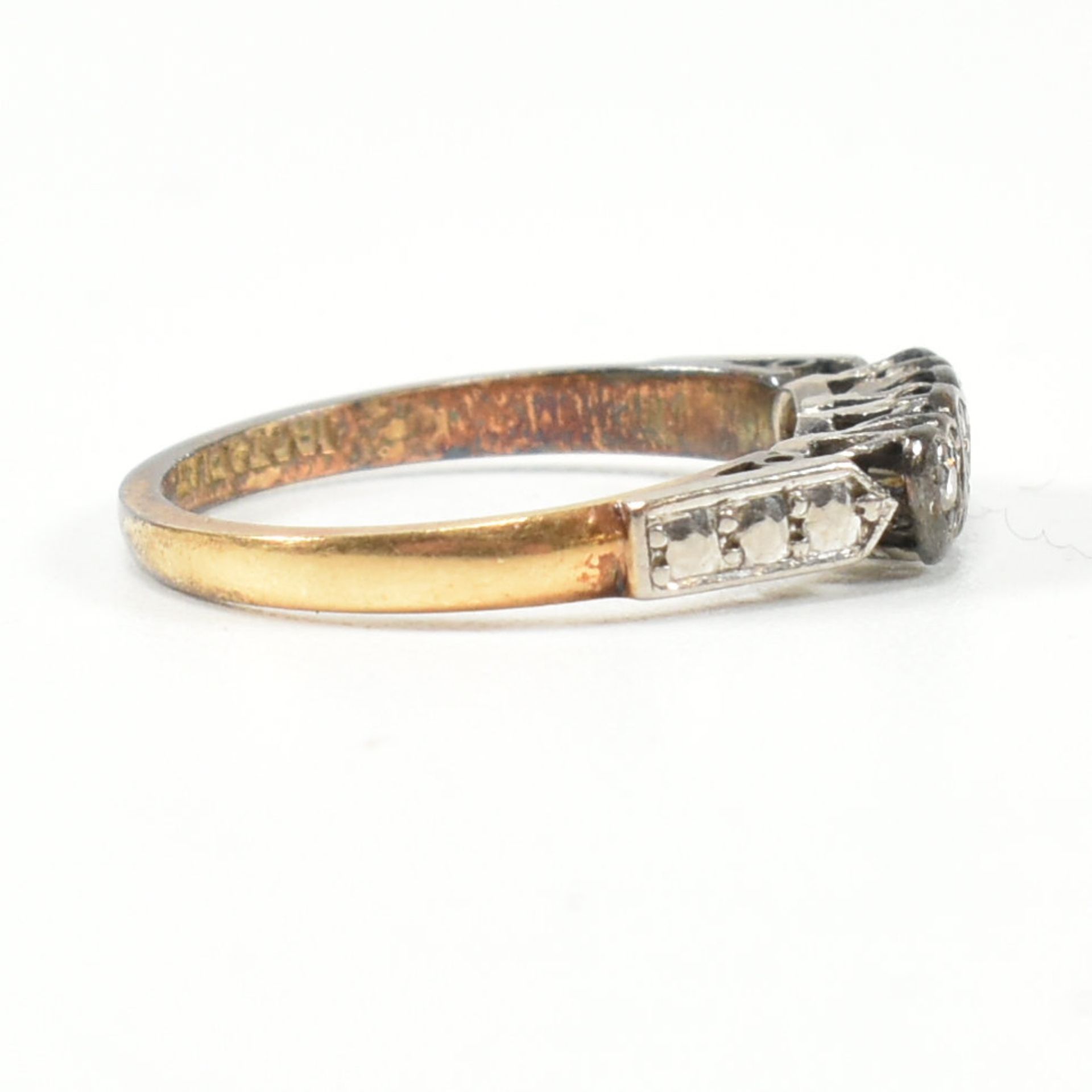 18CT GOLD & PLATINUM DIAMOND TRIPLE HEART RING - Image 2 of 7