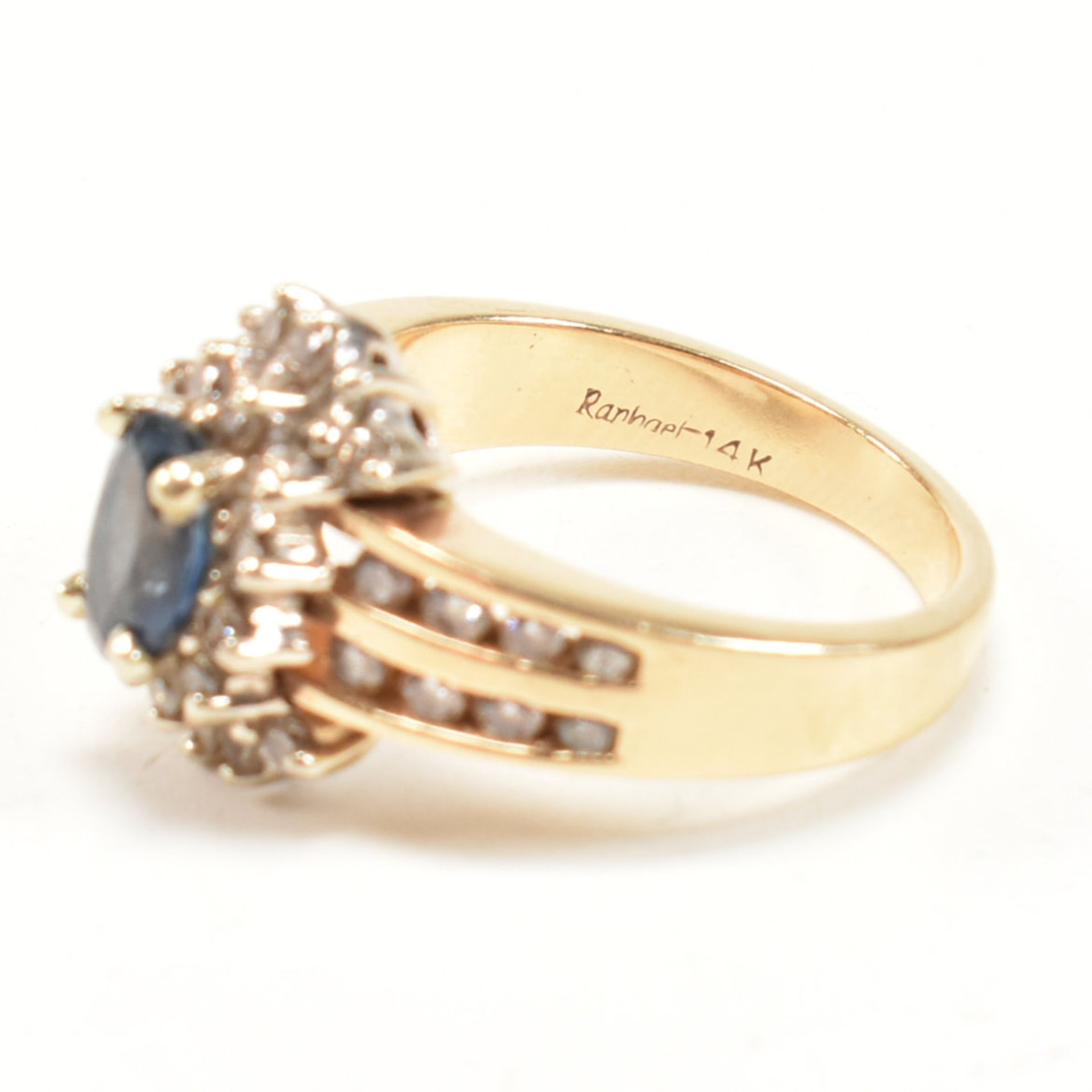 14CT GOLD & SAPPHIRE & DIAMOND CLUSTER RING - Bild 6 aus 7