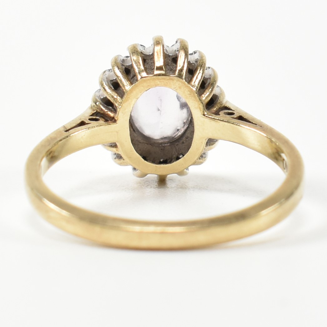 HALLMARKED 9CT GOLD DIAMOND & AMETHYST CLUSTER RING - Image 2 of 8