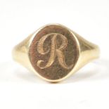 9CT GOLD SIGNET RING WITH INITIAL MONOGRAM
