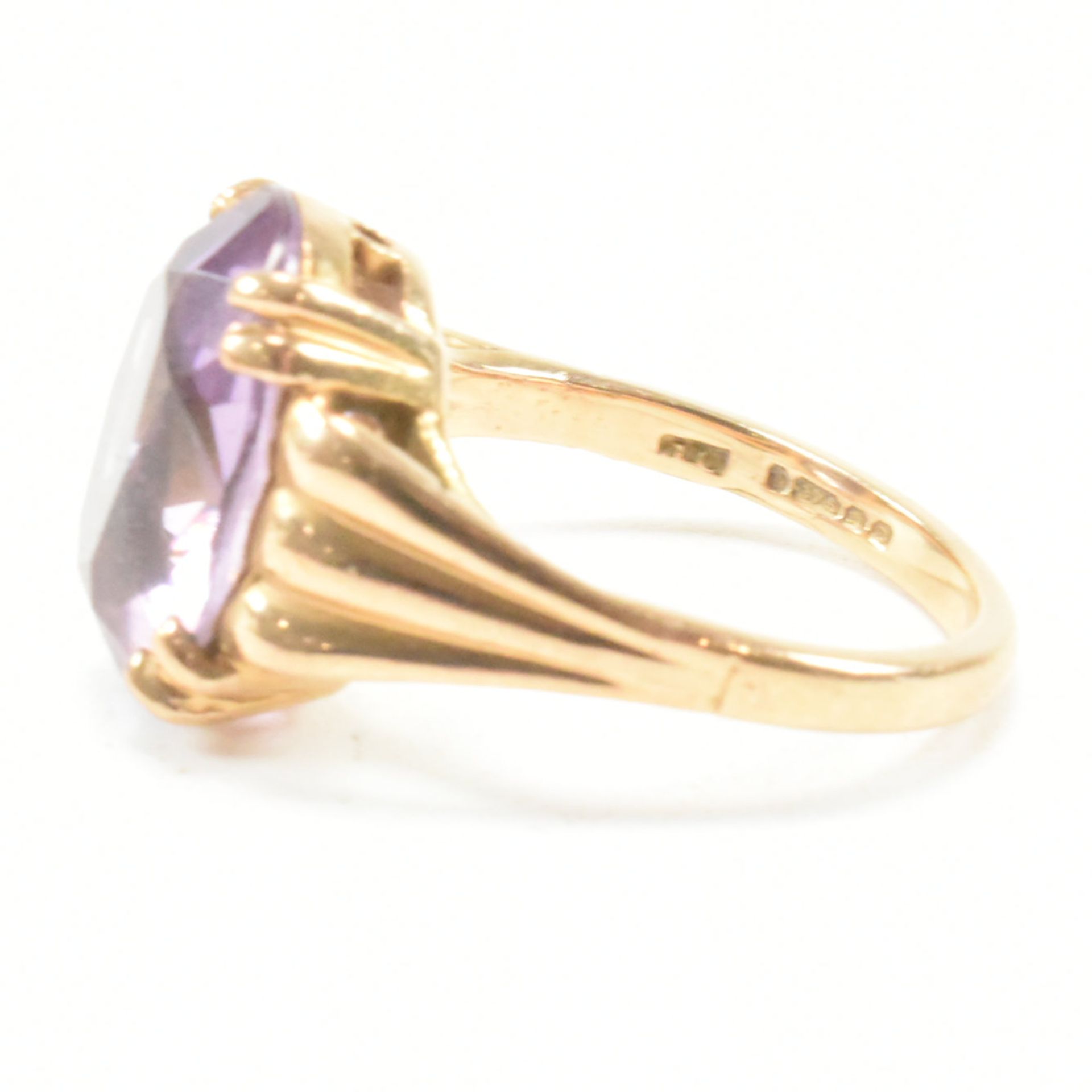 VINTAGE HALLMARKED 9CT GOLD & AMETHYST SOLITAIRE RING - Image 8 of 9