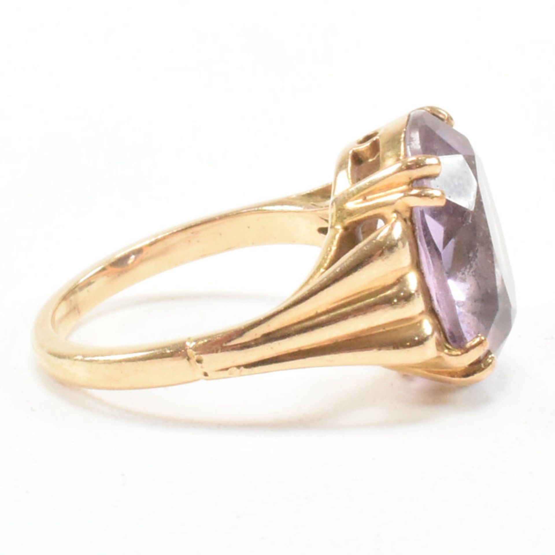 VINTAGE HALLMARKED 9CT GOLD & AMETHYST SOLITAIRE RING - Image 6 of 9