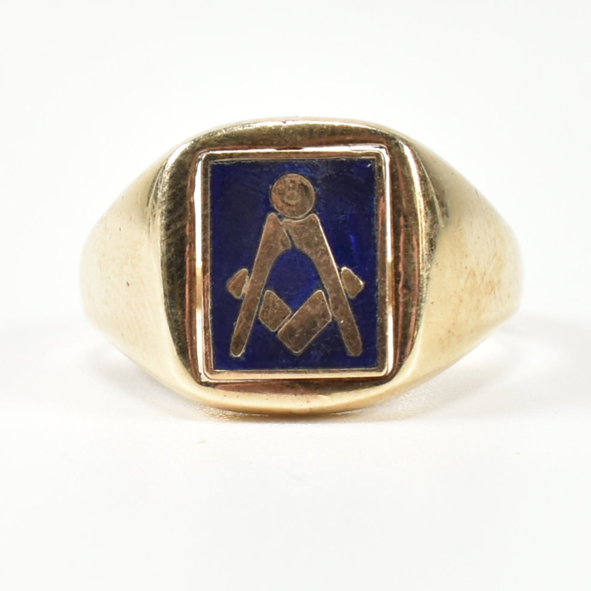 HALLMARKED 9CT GOLD MASONIC REVERSIBLE SWIVEL SIGNET RING