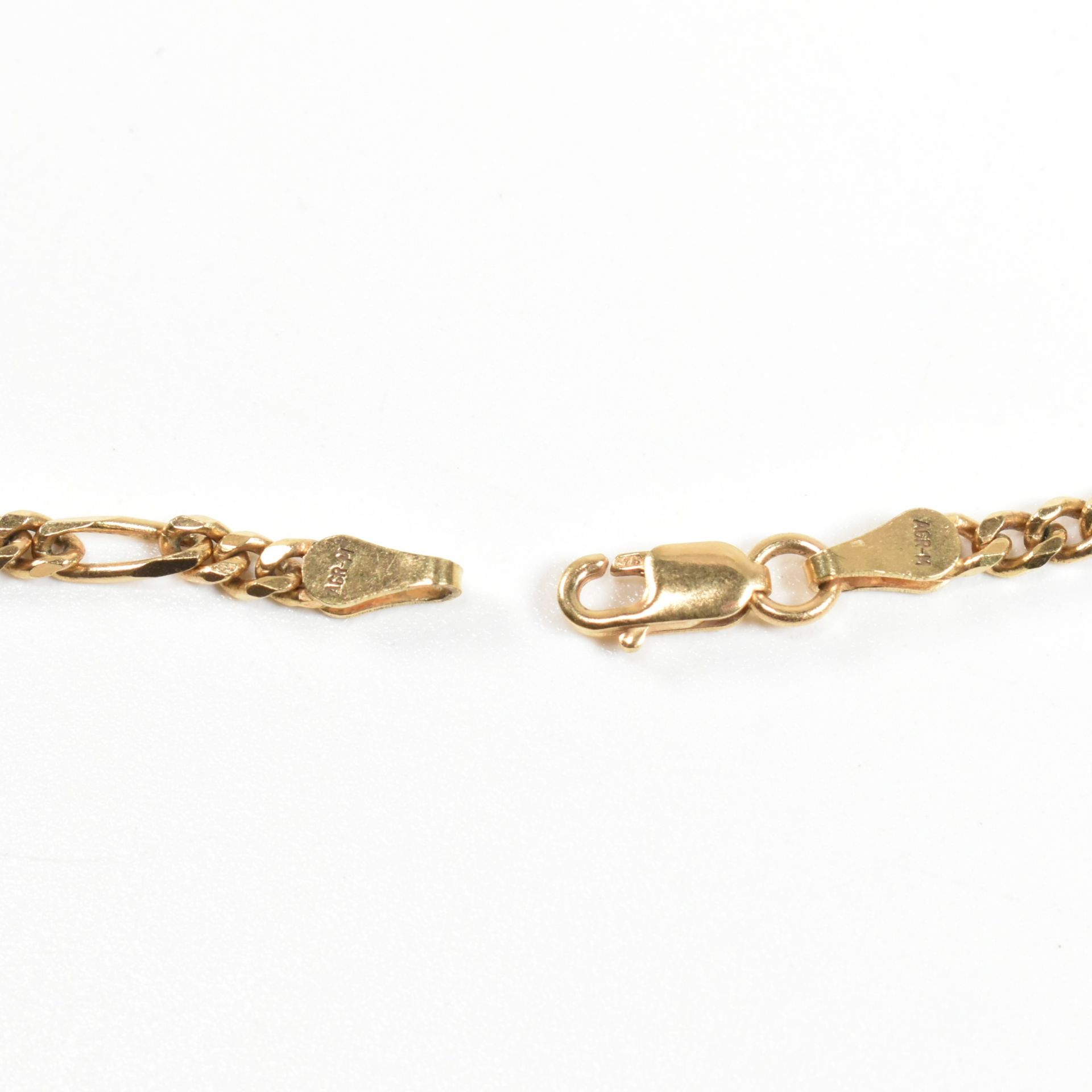 9CT GOLD FIGARO CHAIN LINK NECKLACE - Image 6 of 6