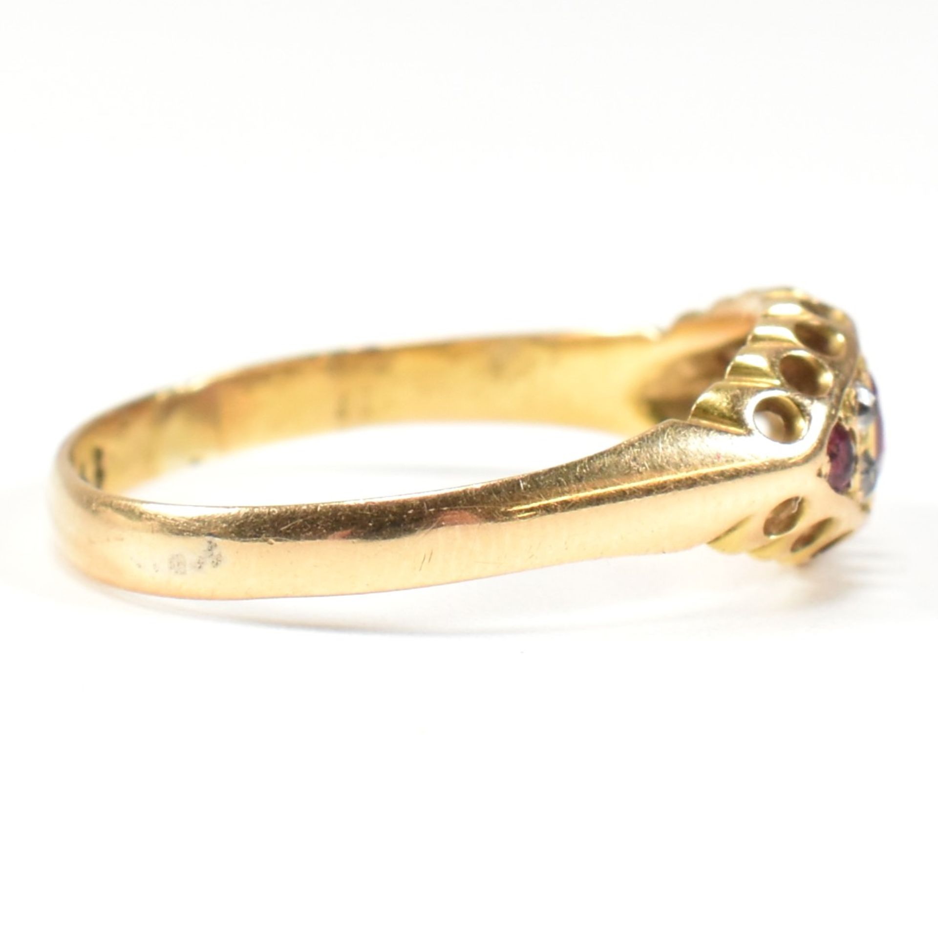 EDWARDIAN 18CT GOLD RUBY & DIAMOND RING - Bild 4 aus 9