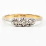 9CT GOLD & PLATINUM DIAMOND THREE STONE RING