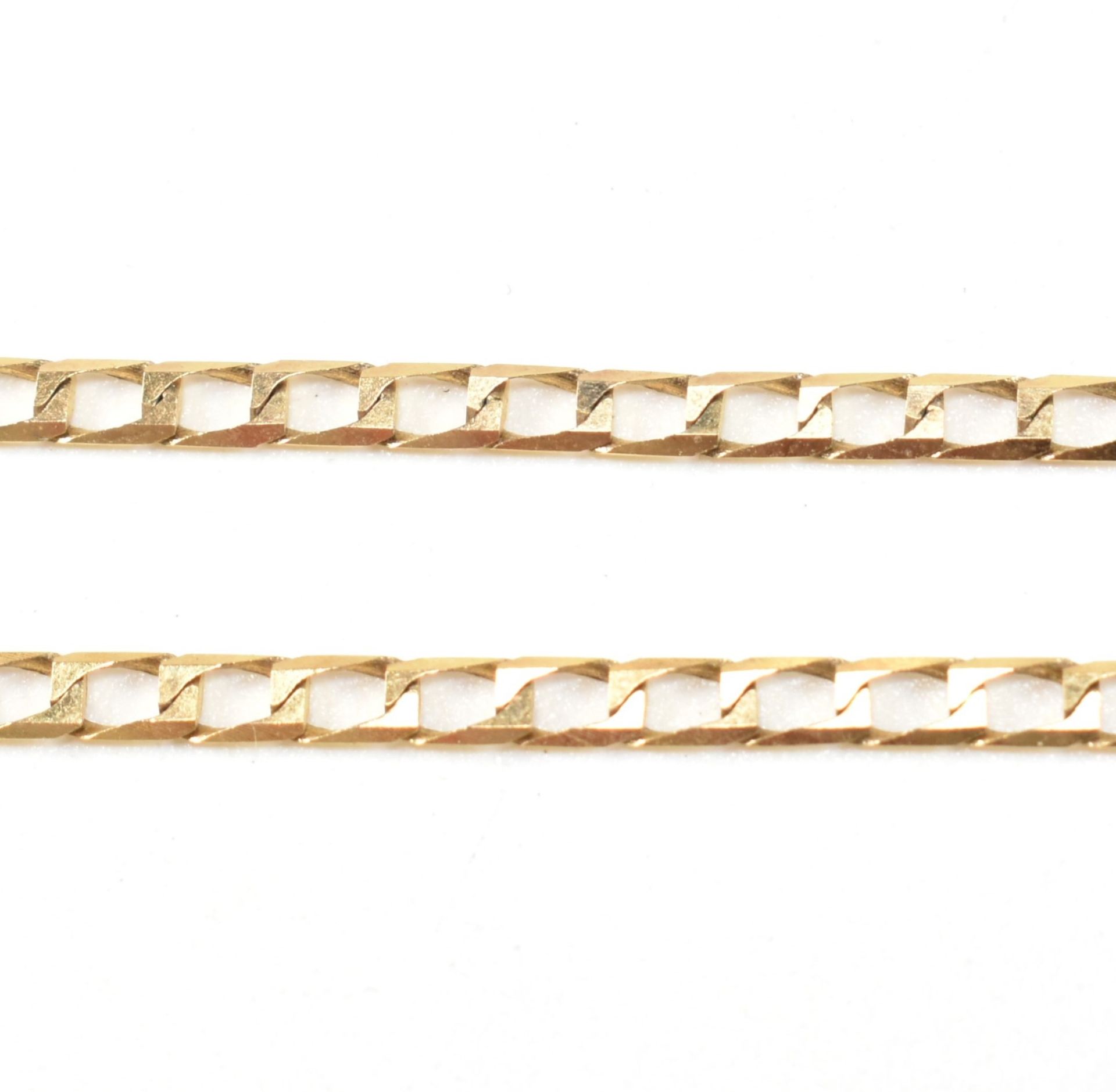 ITALIAN HALLMARKED 9CT GOLD FLAT CURB LINK CHAIN NECKLACE