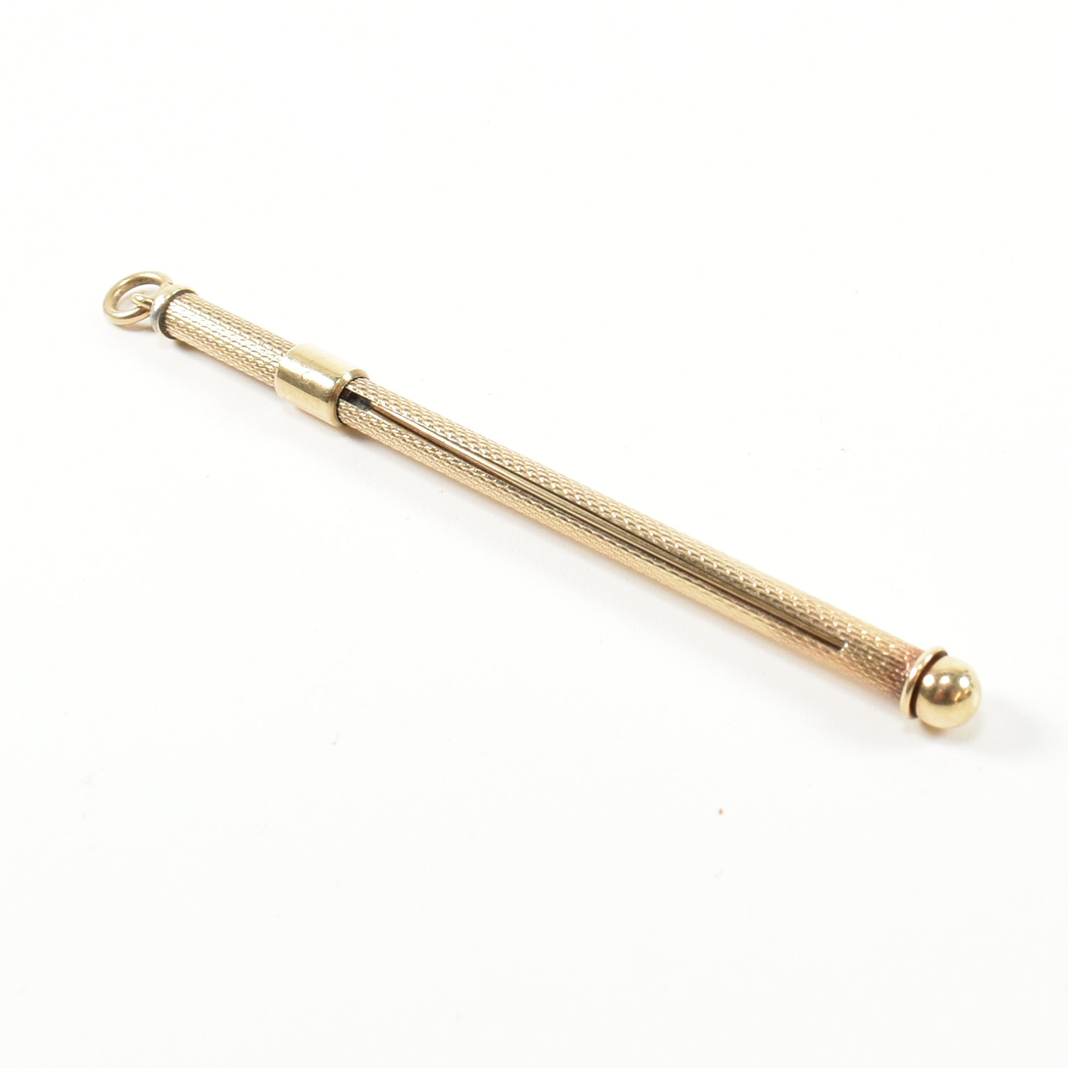 HALLMARKED 9CT GOLD CHAMPAGNE SWIZZLE STICK FOB - Image 2 of 5