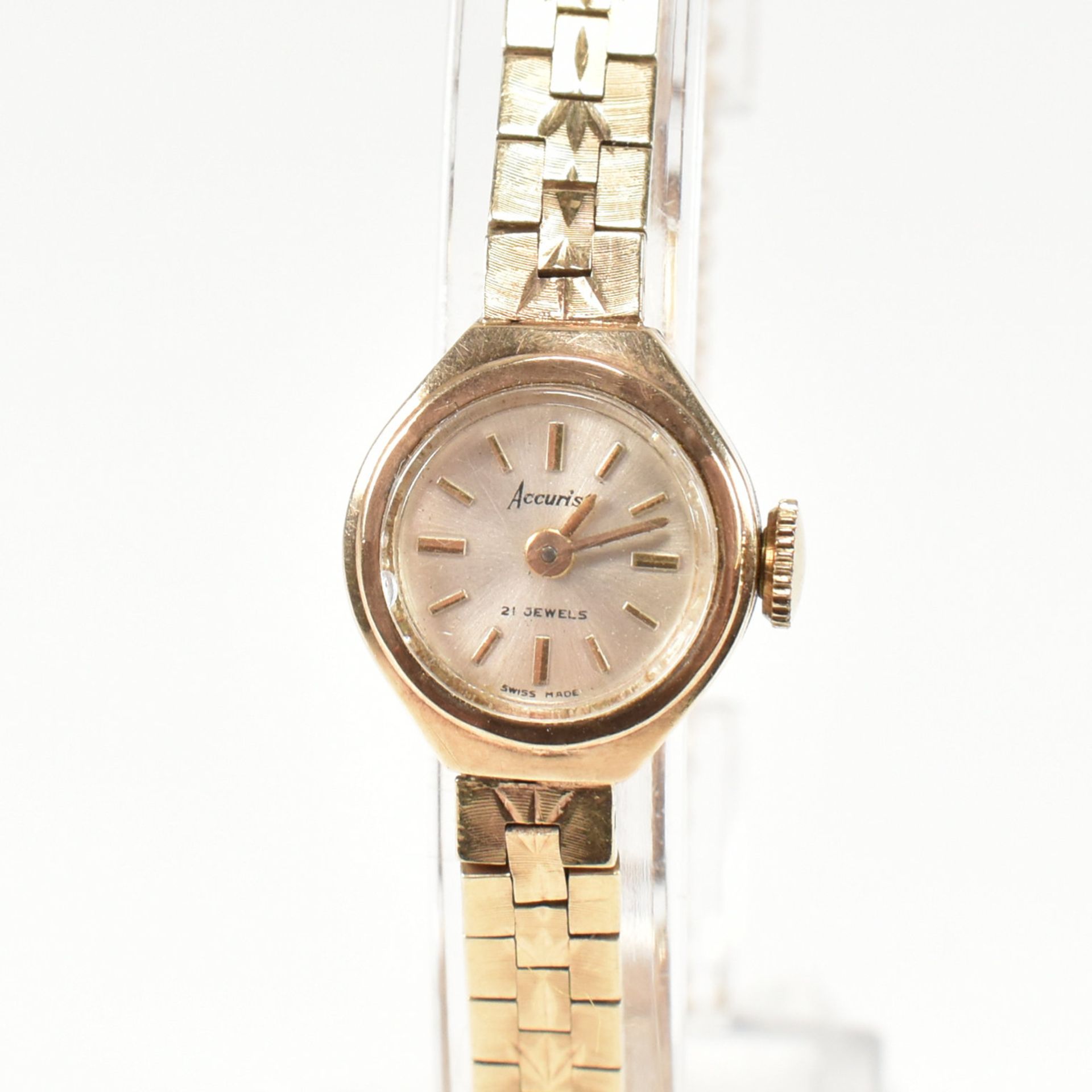 9CT GOLD HALLMARKED ACCURIST LADIES DRESS WATCH - Image 5 of 5