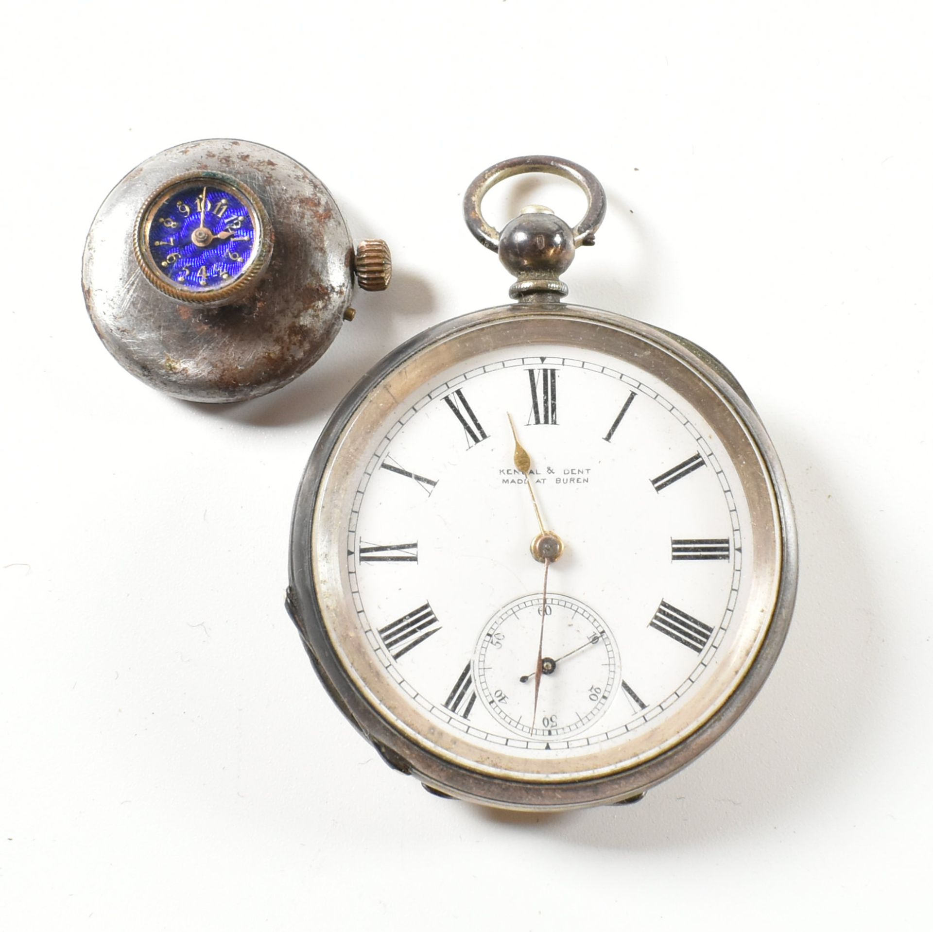 935 SILVER KENDAL & DENT SWISS SILVER POCKET WATCH