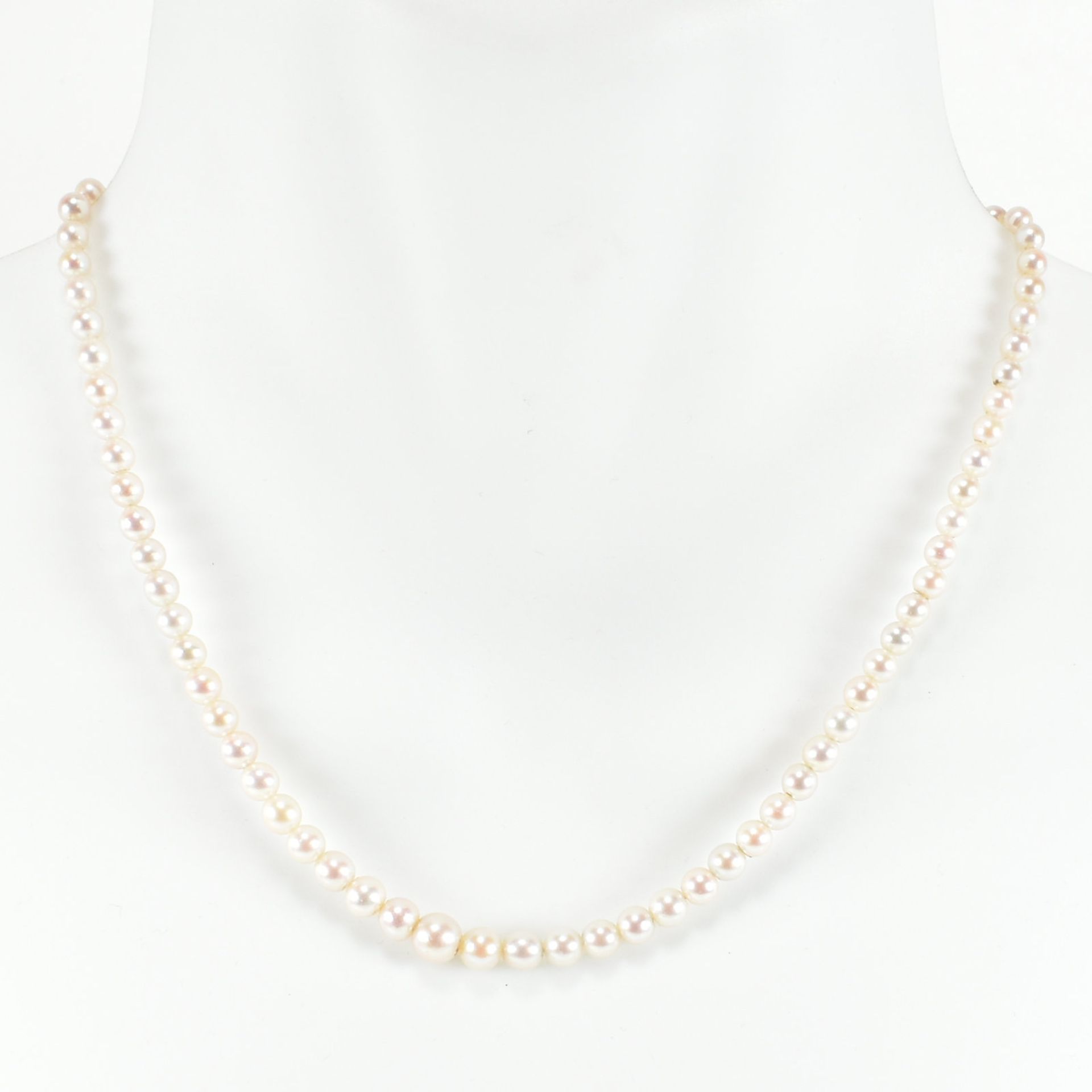 9CT GOLD CULTURED PEARL & DIAMOND NECKLACE - Image 5 of 6