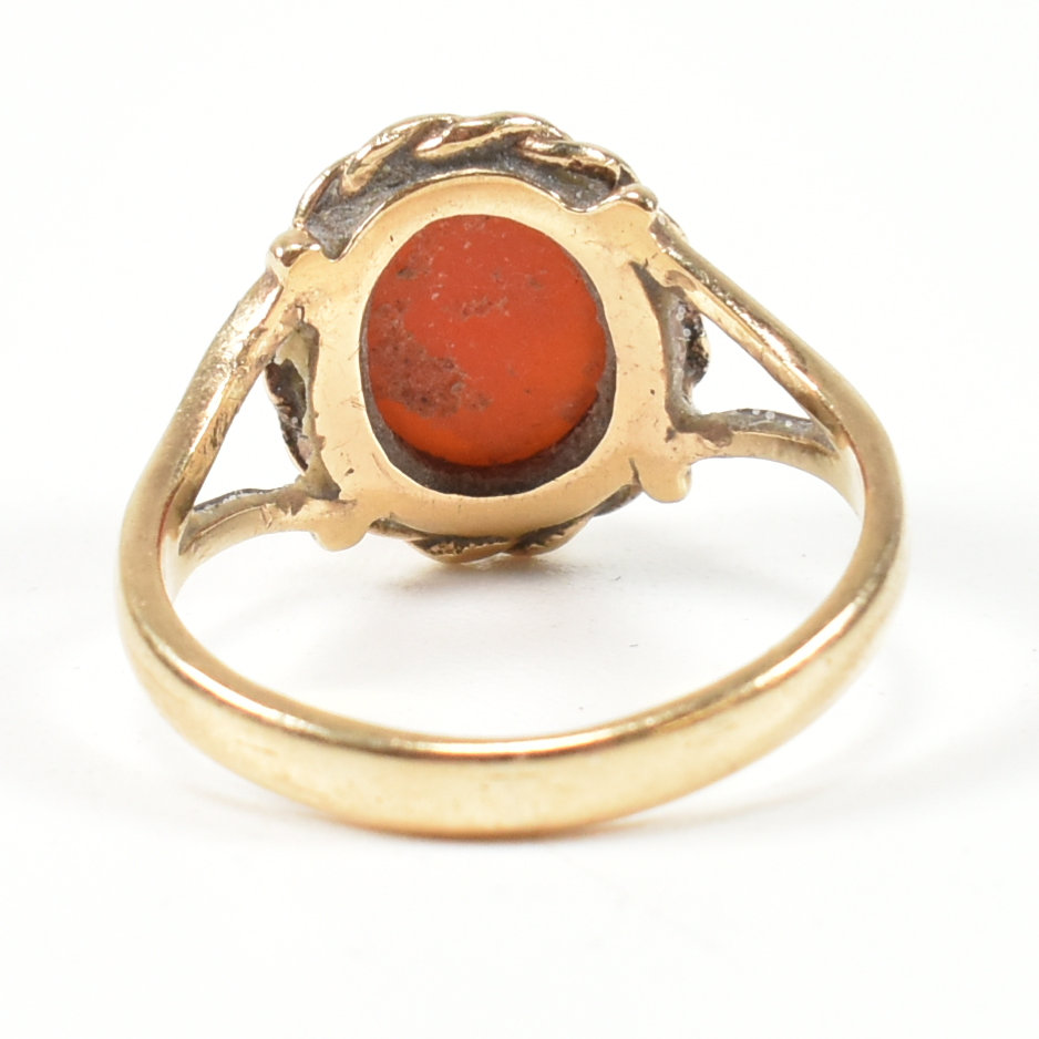 HALLMARKED 9CT GOLD & CARNELIAN CABOCHON RING - Image 4 of 7