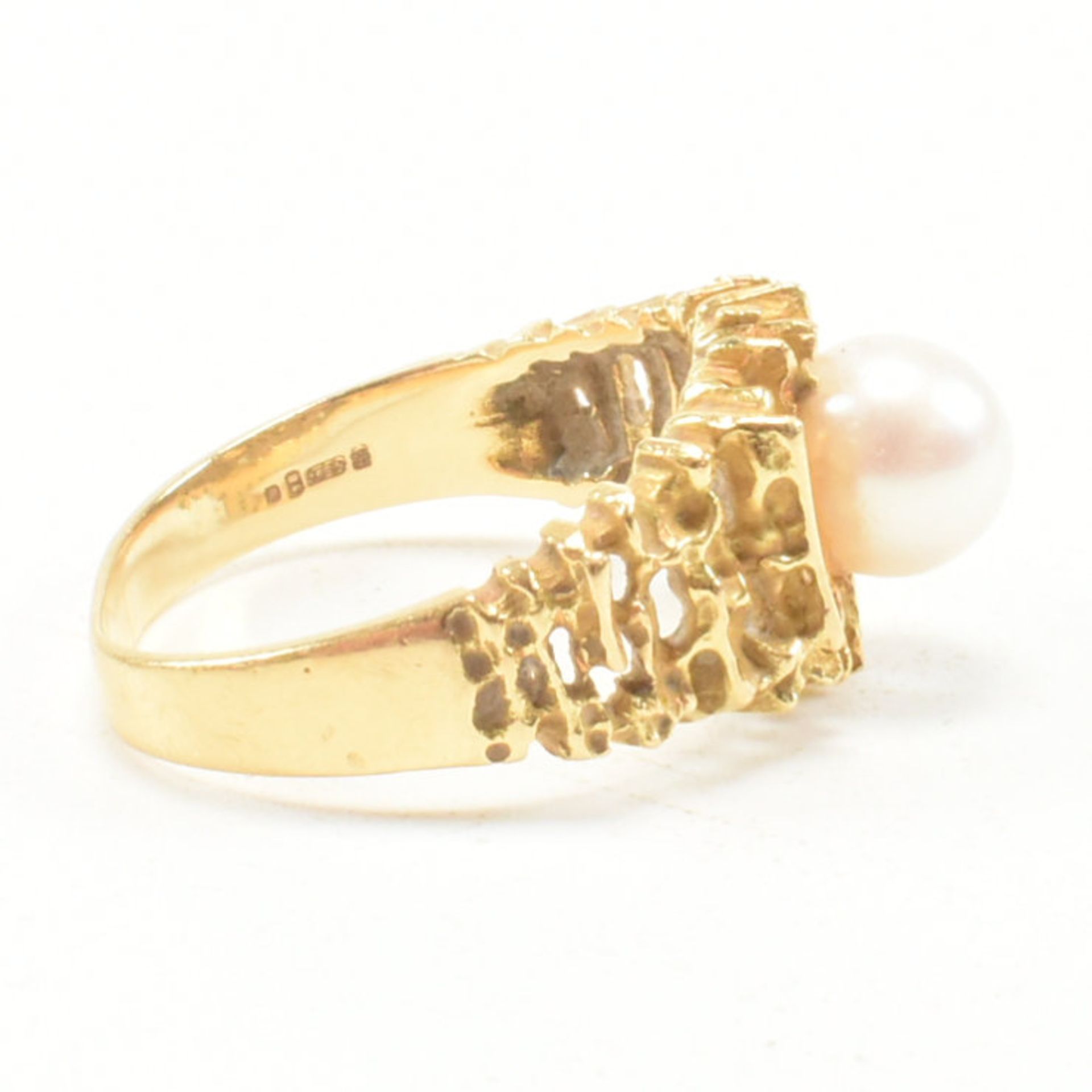 VINTAGE 18CT GOLD & PEARL DRESS RING - Image 5 of 7