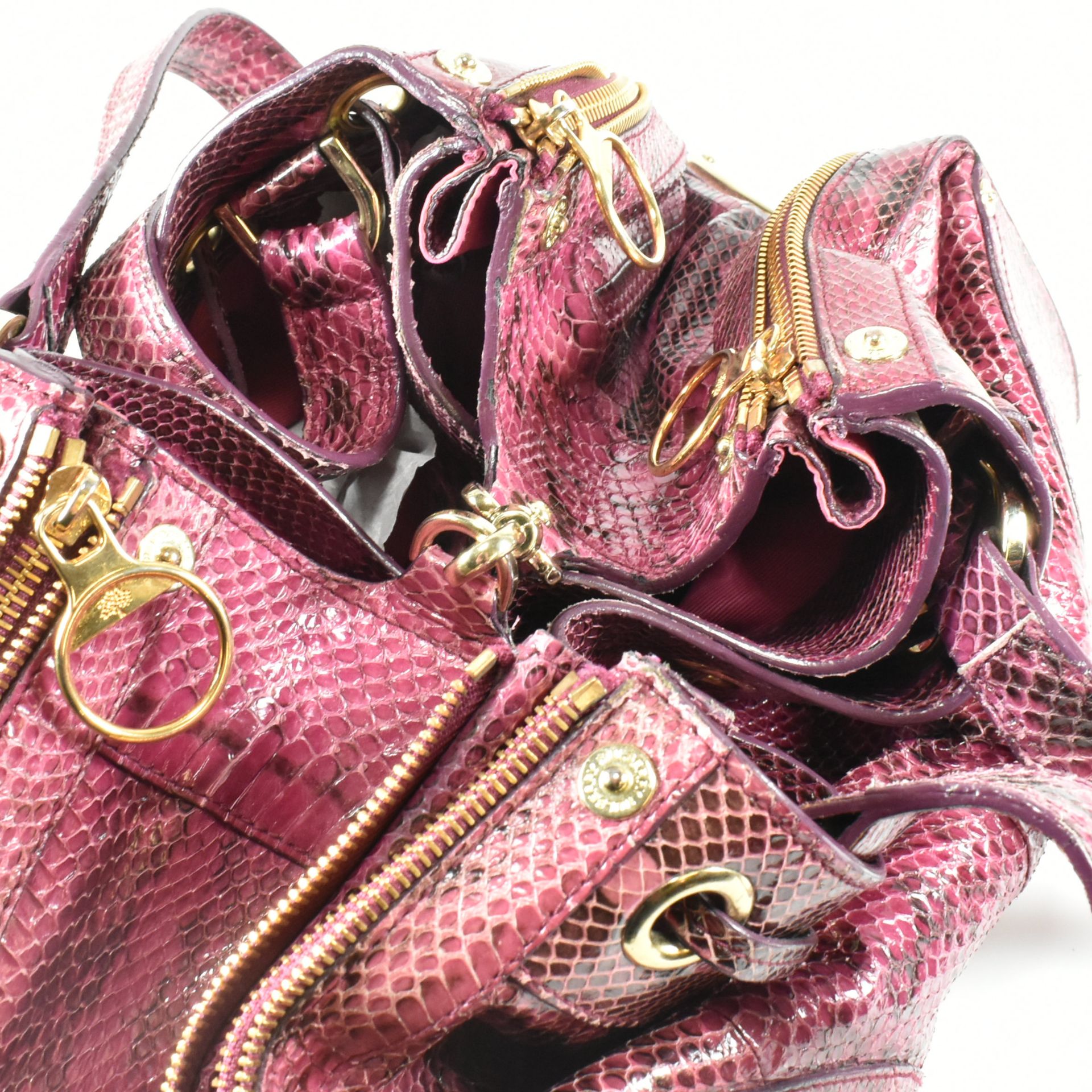 MULBERRY POPPY PINK SNAKESKIN HANDBAG - Bild 6 aus 10