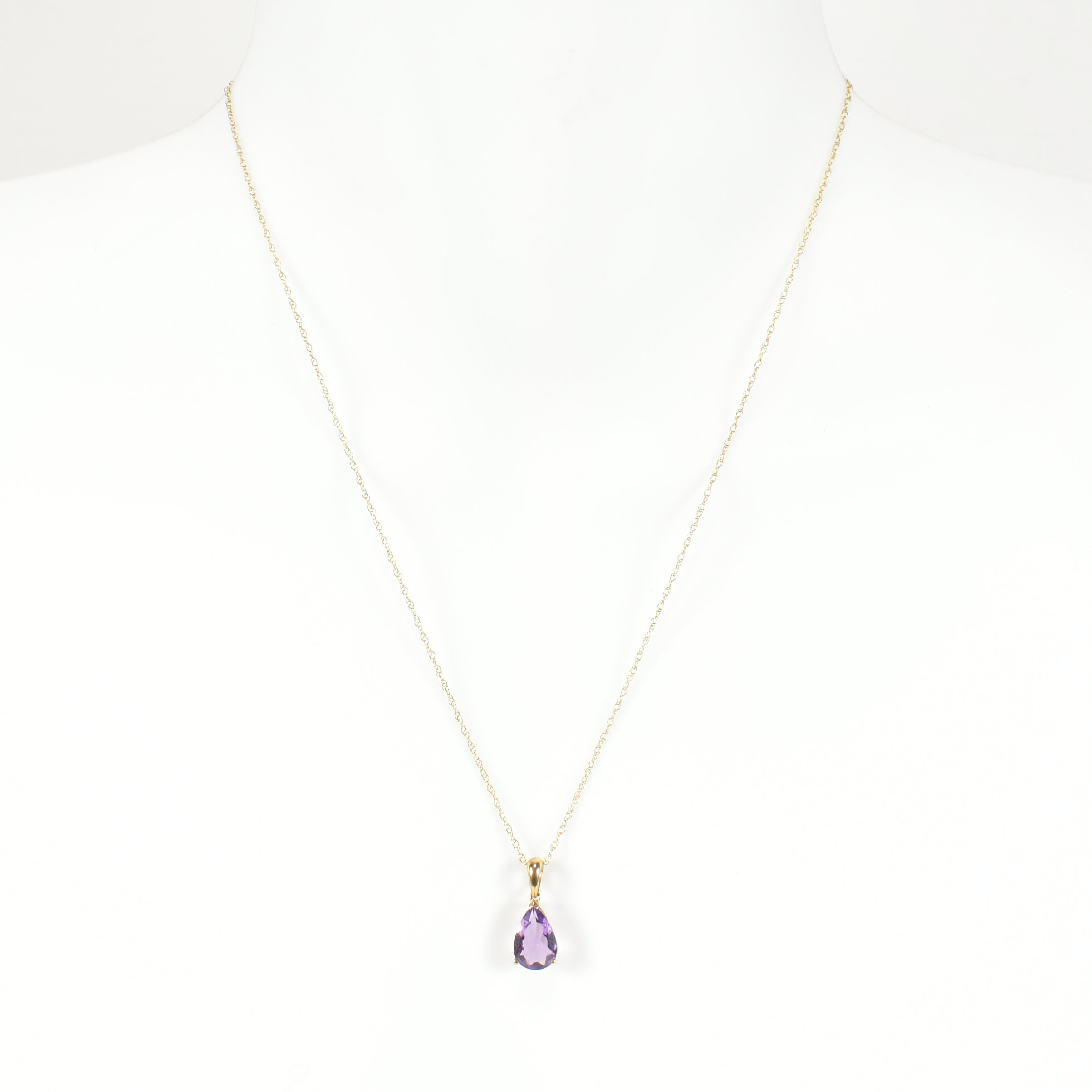 9CT GOLD & AMETHYST PENDANT NECKLACE - Bild 4 aus 4