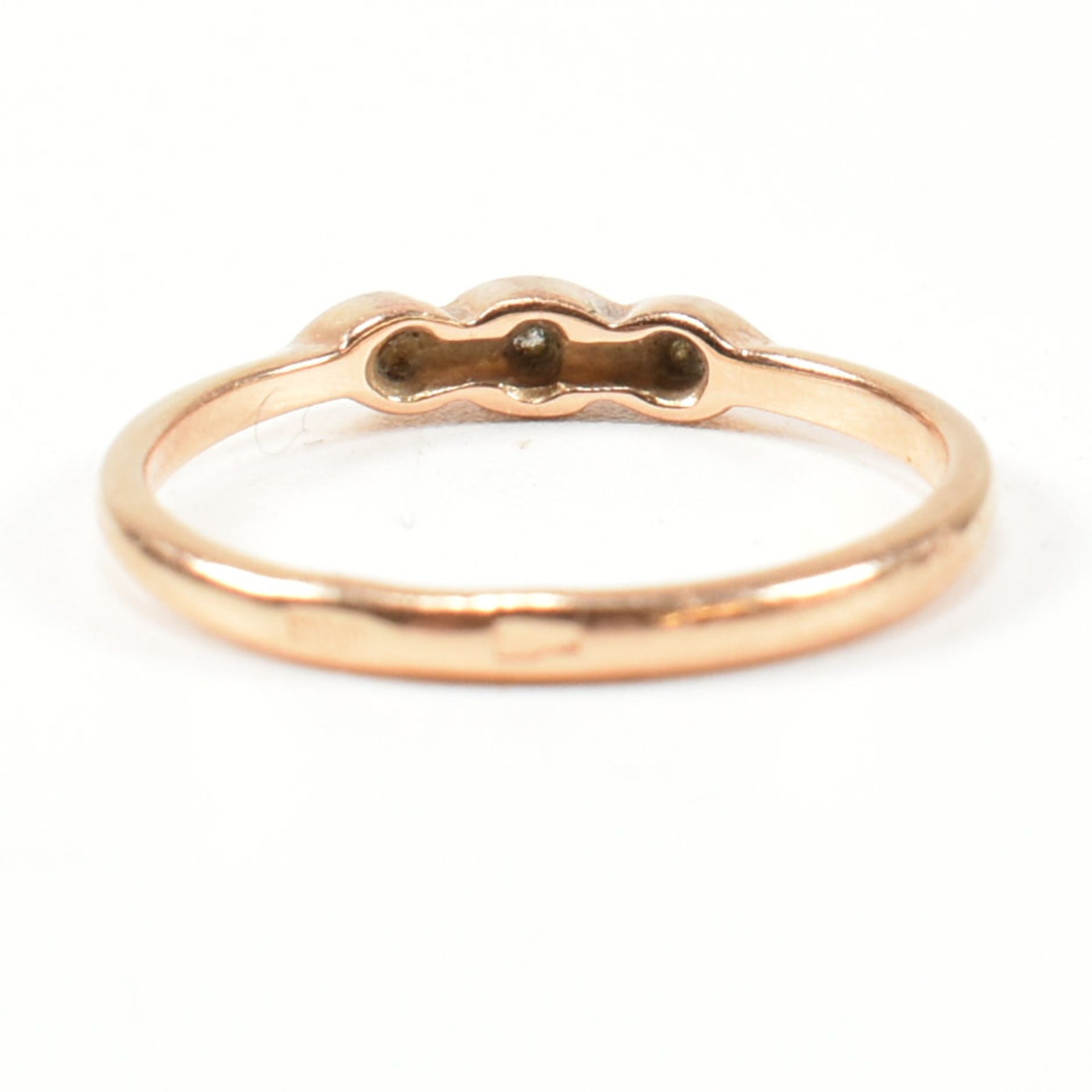 HALLMARKED 14CT ROSE GOLD & WHITE STONE RING - Image 4 of 7