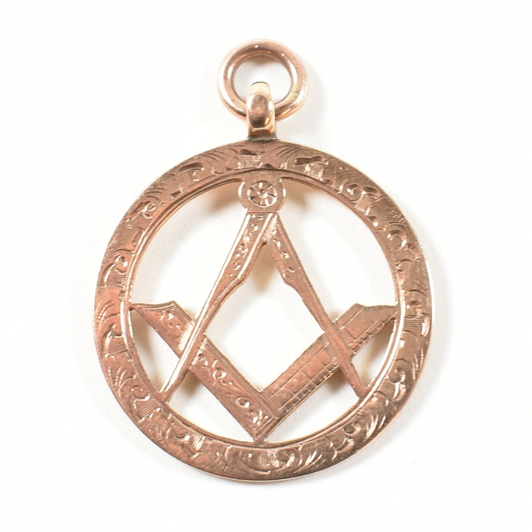 HALLMARKED 9CT GOLD MASONIC FOB PENDANT