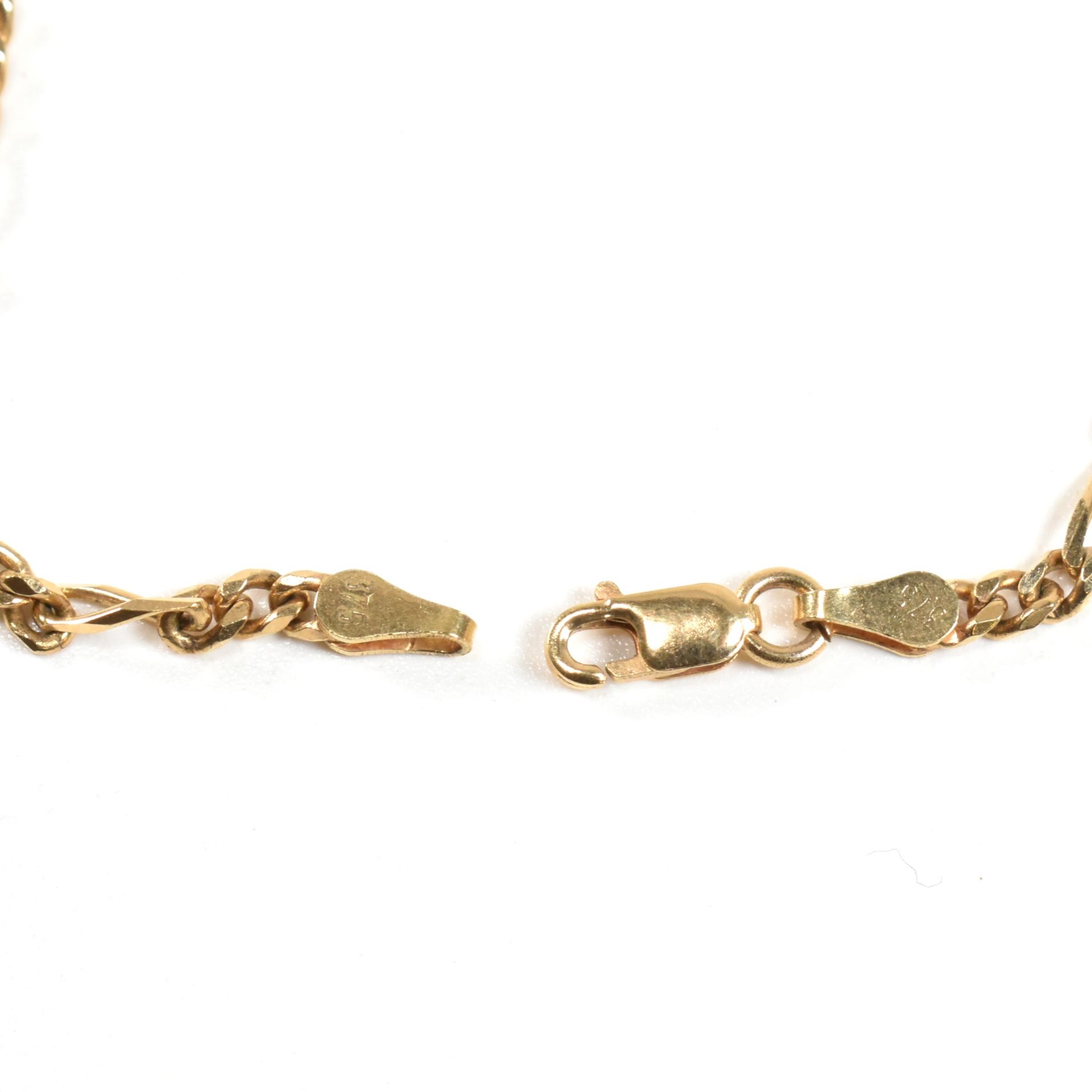 9CT GOLD FIGARO CHAIN LINK NECKLACE - Image 5 of 6