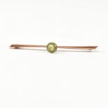 9CT GOLD & PERIDOT BAR BROOCH PIN