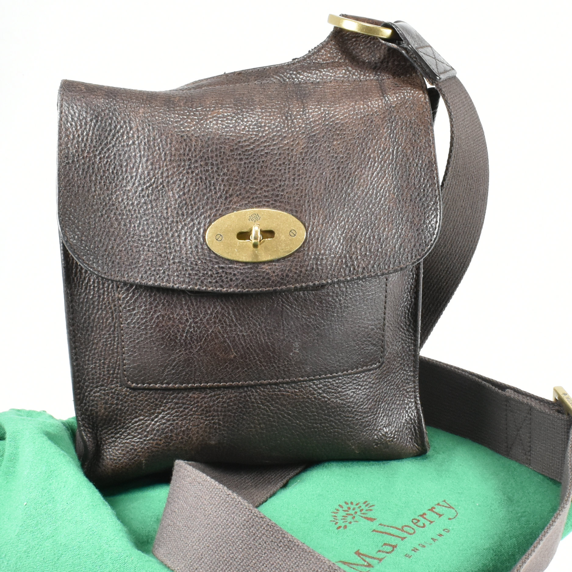 MULBERRY BROWN LEATHER ANTONY CROSSBODY BAG - Image 2 of 9