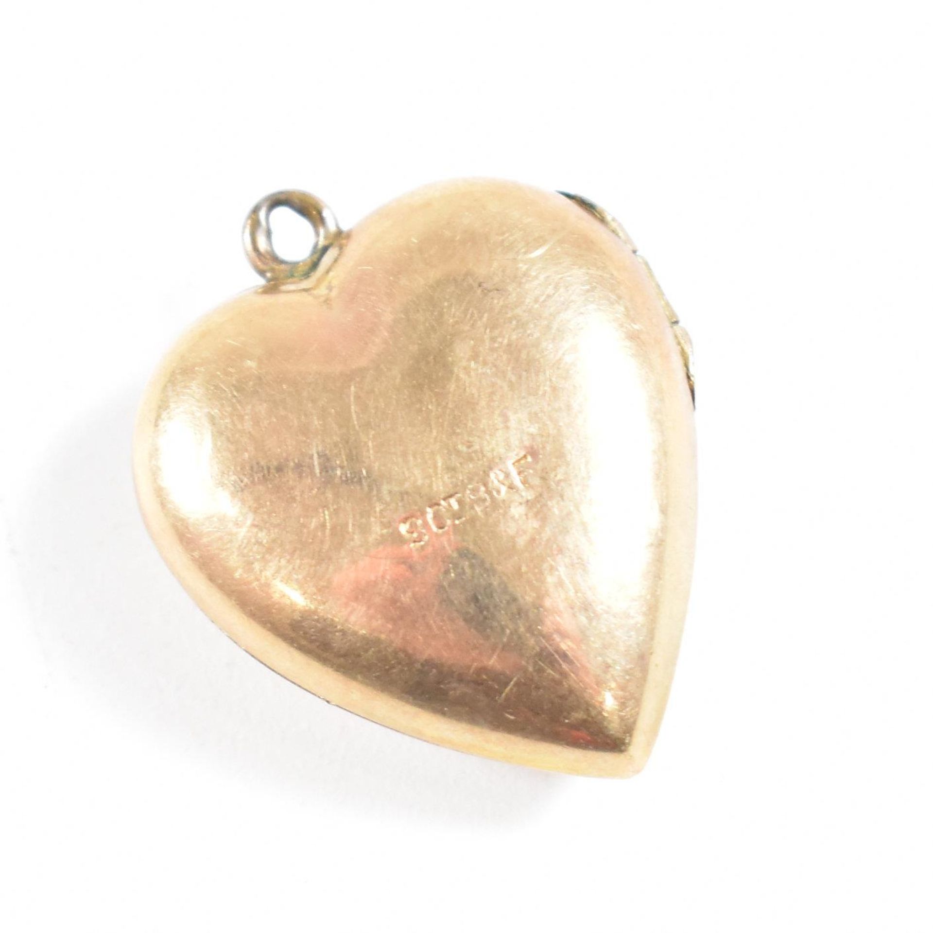 HALLMARKED 9CT GOLD CHAIN & 9CT B&F HEART LOCKET PENDANT - Bild 4 aus 7