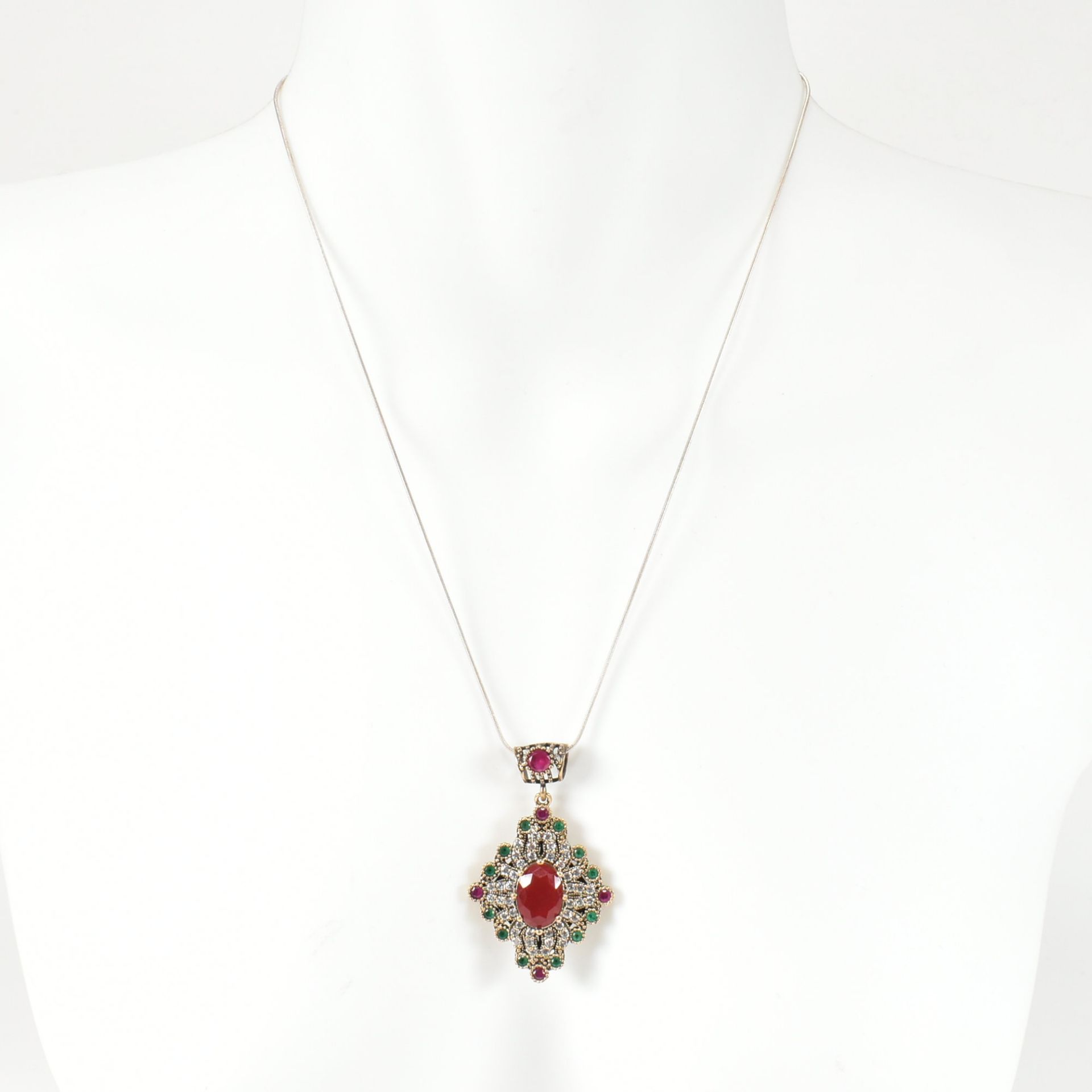 925 SILVER & GEM SET PENDANT NECKLACE - Image 3 of 5