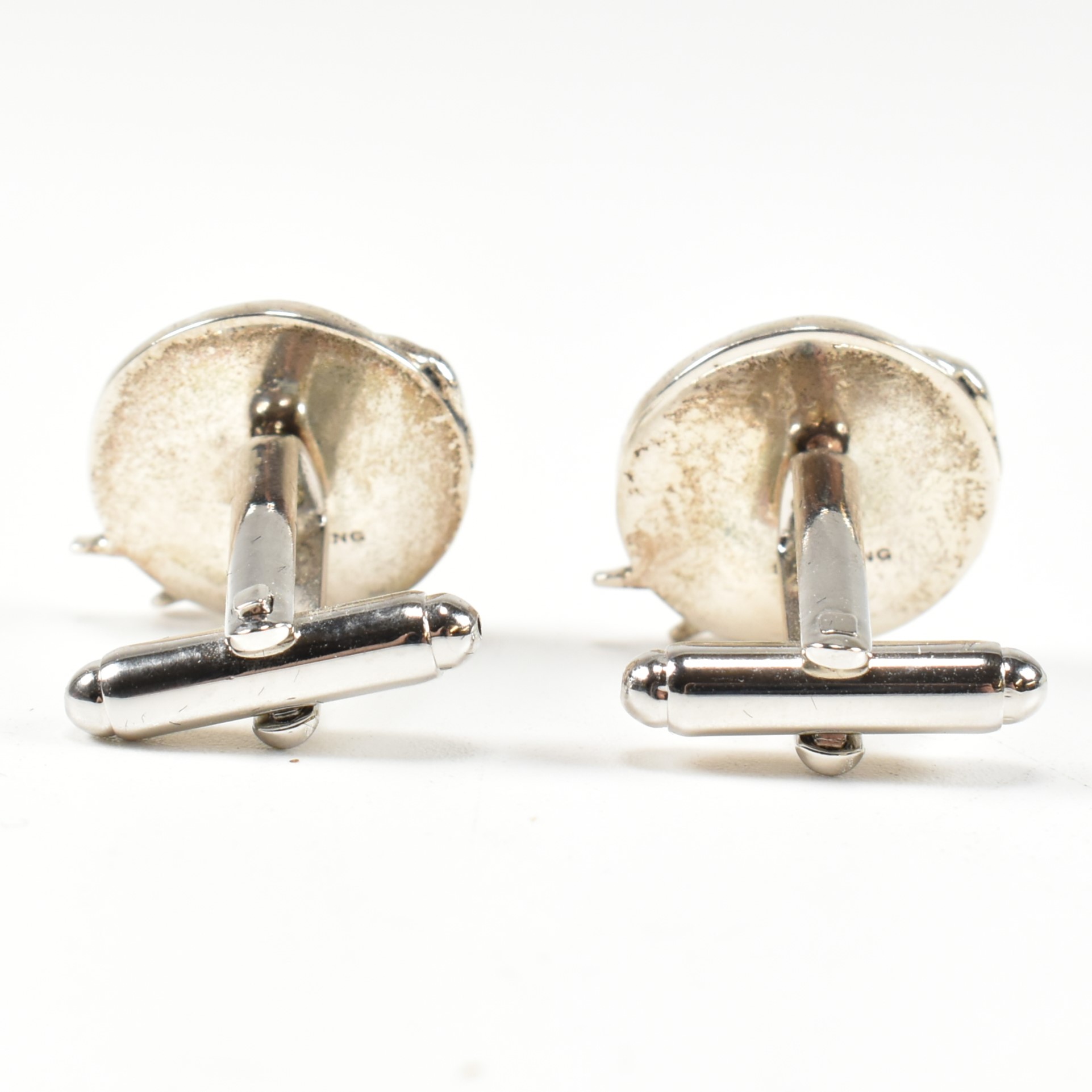 PAIR OF STERLING SILVER MAIDEN AND MOON CUFFLINKS - Image 2 of 4