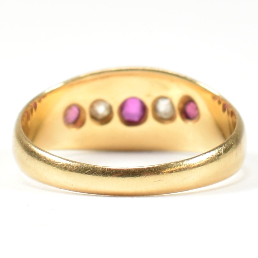 VICTORIAN HALLMARKED 18CT GOLD RUBY & DIAMOND GYPSY RING - Image 3 of 9