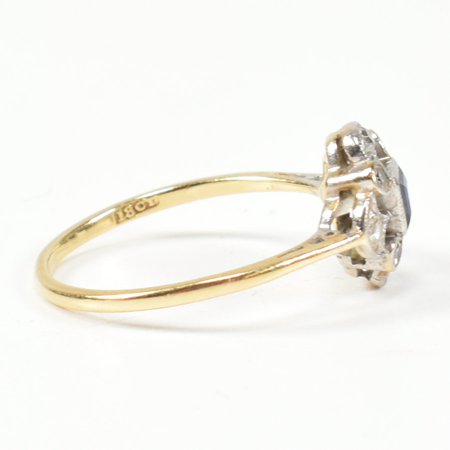 1920S 18CT GOLD SAPPHIRE & DIAMOND CLUSTER RING - Image 3 of 8